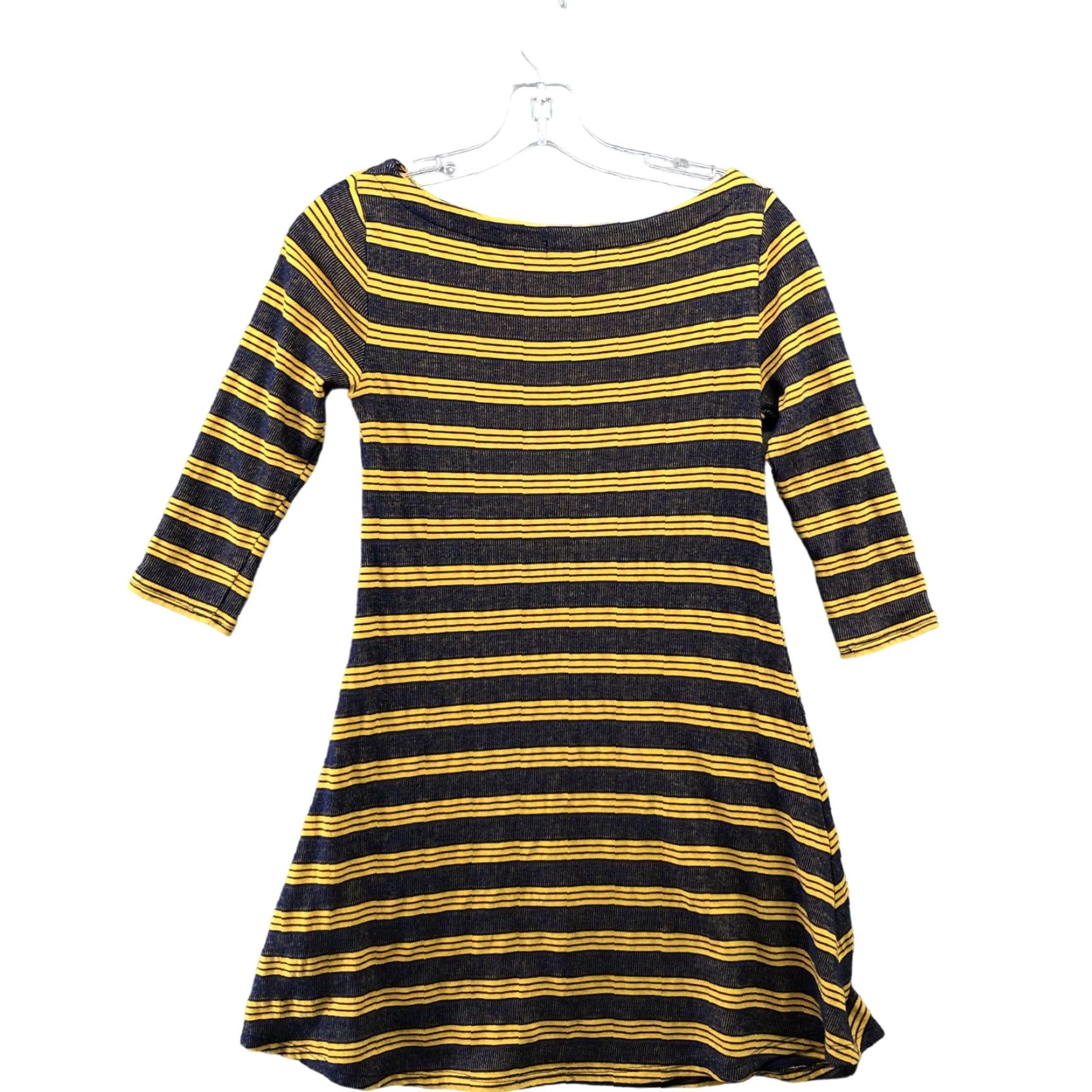 Urban Outfitters Urban Outfitters BDG Dress Women XS Multicolor Stripe 3/4 Sleeve Boat Neck Short Knit Pullover Casual Size XS / US 0-2 / IT 36-38 - 2 Thumbnail
