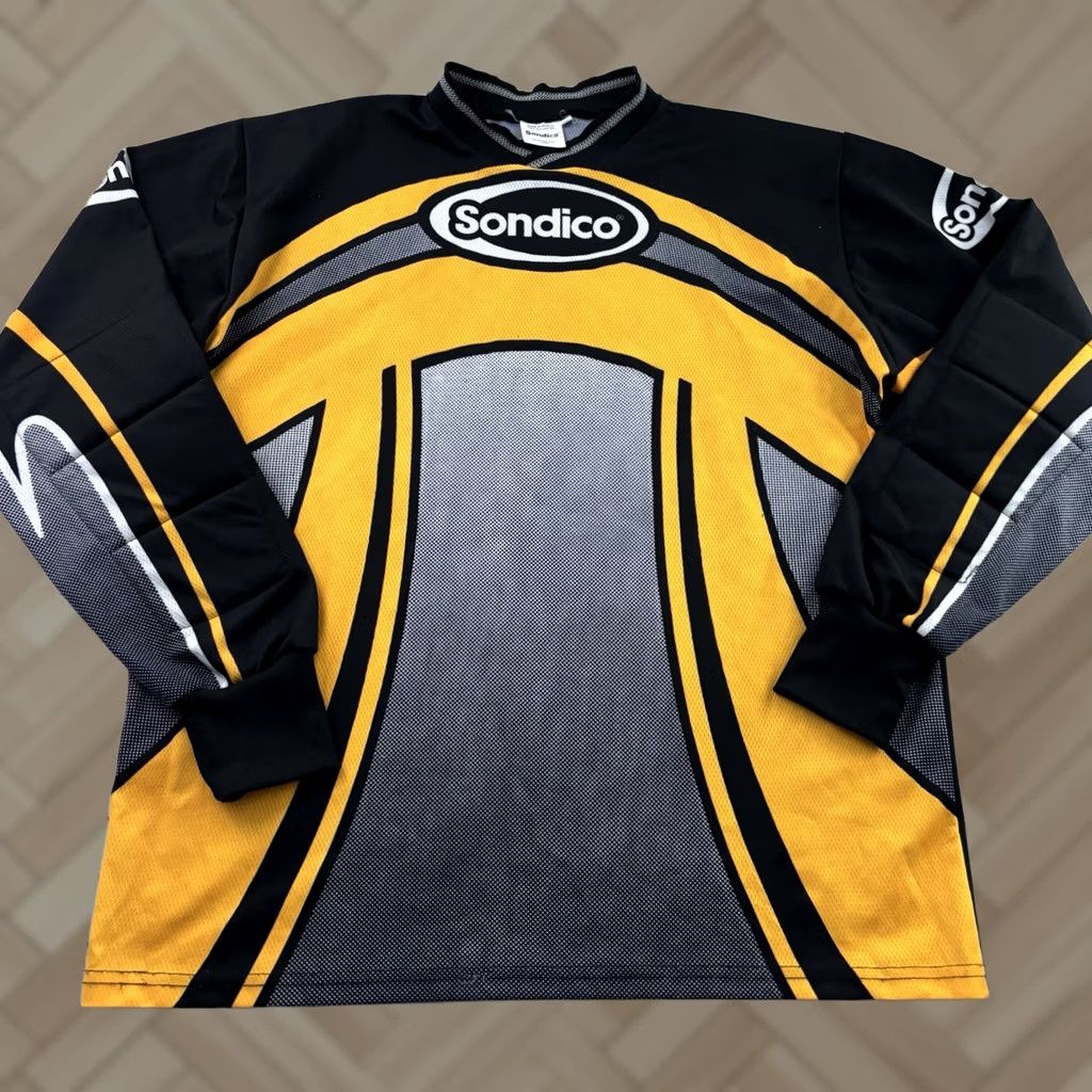 Vintage Vintage Sondico Long Sleeve Soccer Goalie Jersey Mens L Black Yellow Size US L / EU 52-54 / 3 - 1 Thumbnail