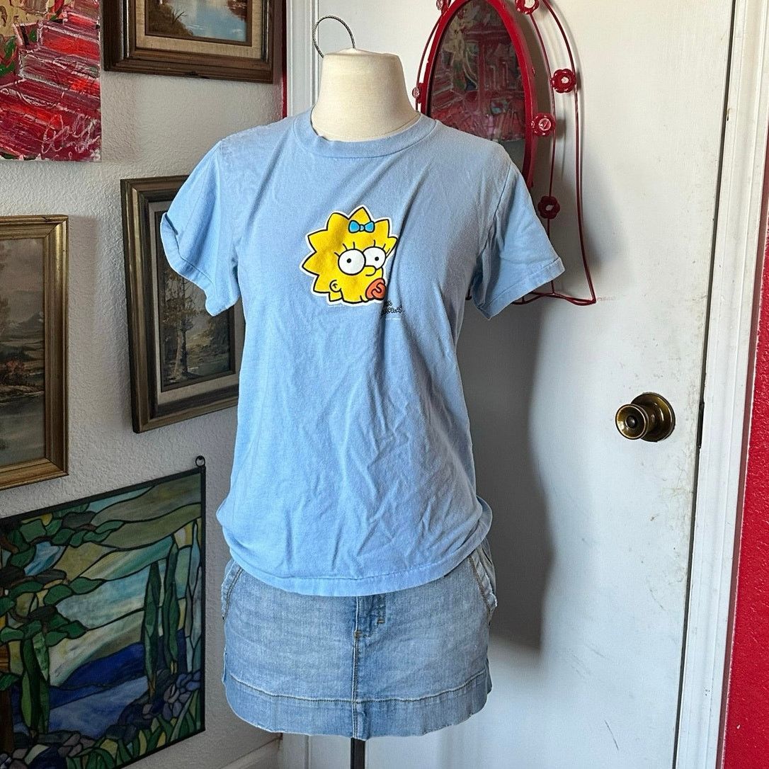 Changes changes simpsons maggie baby blue graphic short sleeve shirt Size L / US 10 / IT 46 - 1 Thumbnail