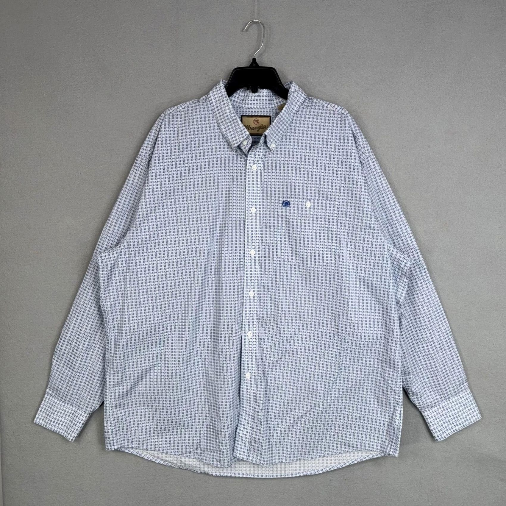 Wrangler Wrangler Shirt Mens 2XL Blue Geometric Print Casual Western Ranch Workwear Shirt Mens 2XL Blue Geometric Print Wrangler Size US XXL / EU 58 / 5 - 2 Thumbnail