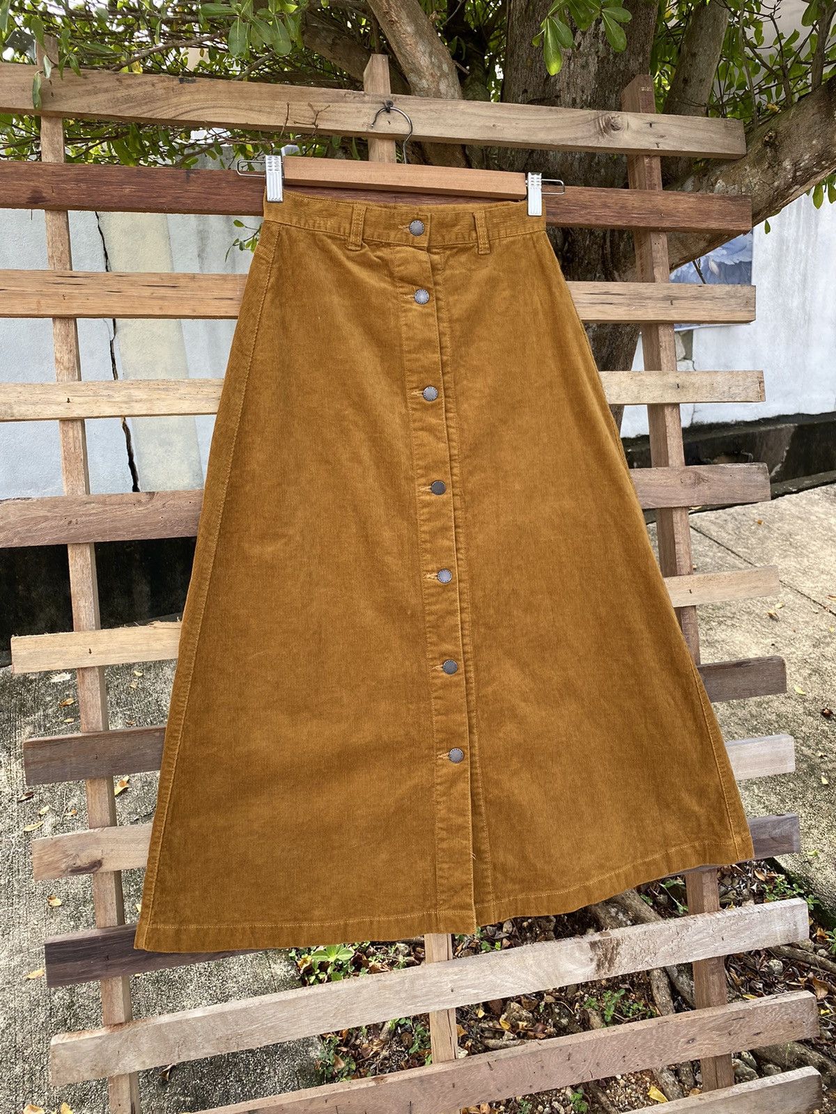 image of Steals Gu Corduroy Skirt in Brown, Women's (Size 26)