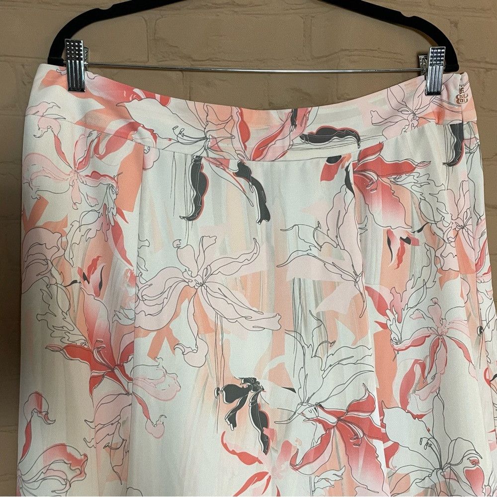 Other NWT New $335 Basler Floral Print Pink Grey A-Line Skirt Siz Size 38" / US 16 / IT 52 - 9 Thumbnail