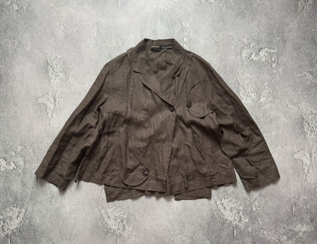 Designer × Rundholz Rundholz L Avantgarde linen blazer jacket asymmetrical relax Size L / US 10 / IT 46 - 4 Thumbnail
