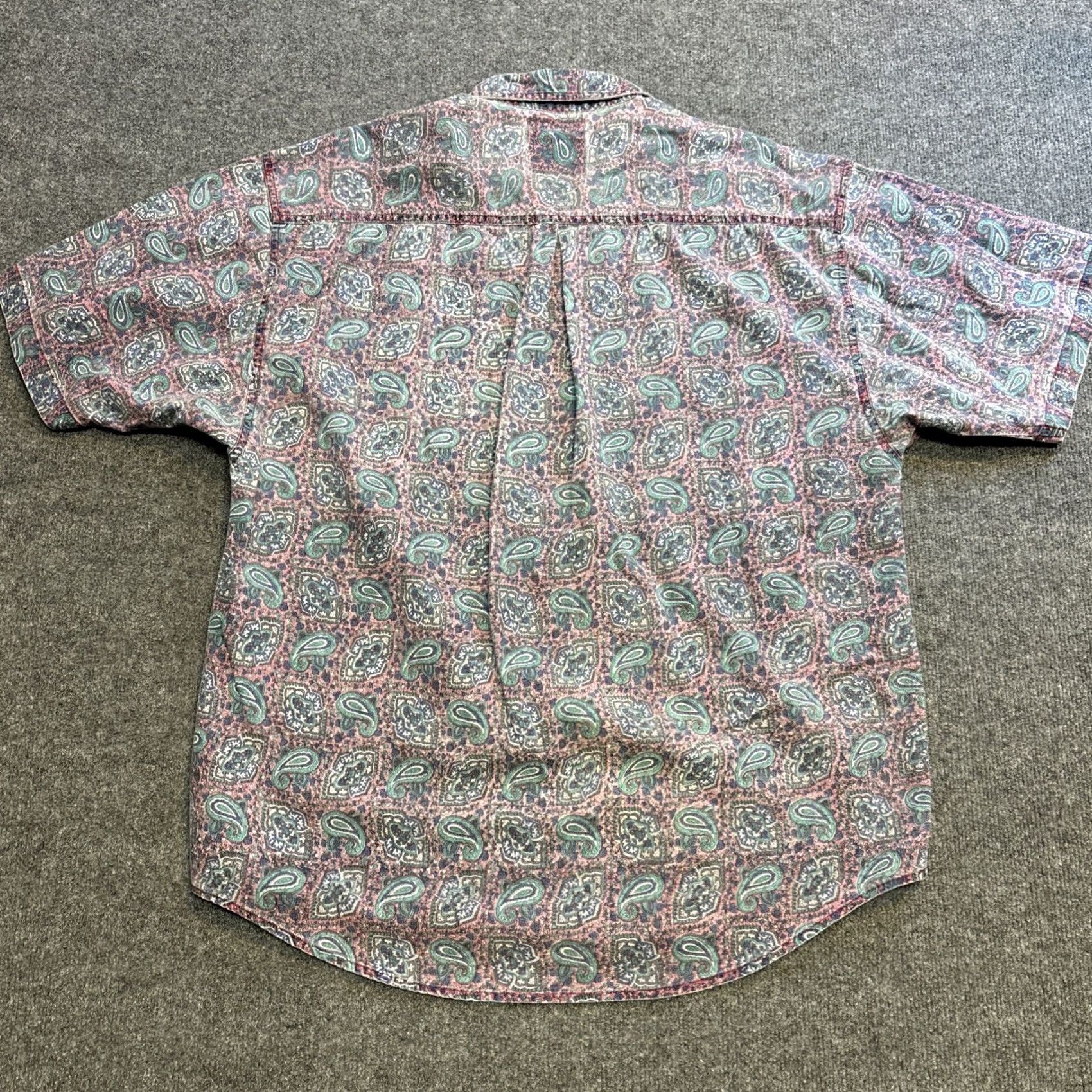 Vintage VINTAGE Santana Button-Up Shirt Paisley Short Sleeve Blue White Mens XL Size US XL / EU 56 / 4 - 5 Thumbnail