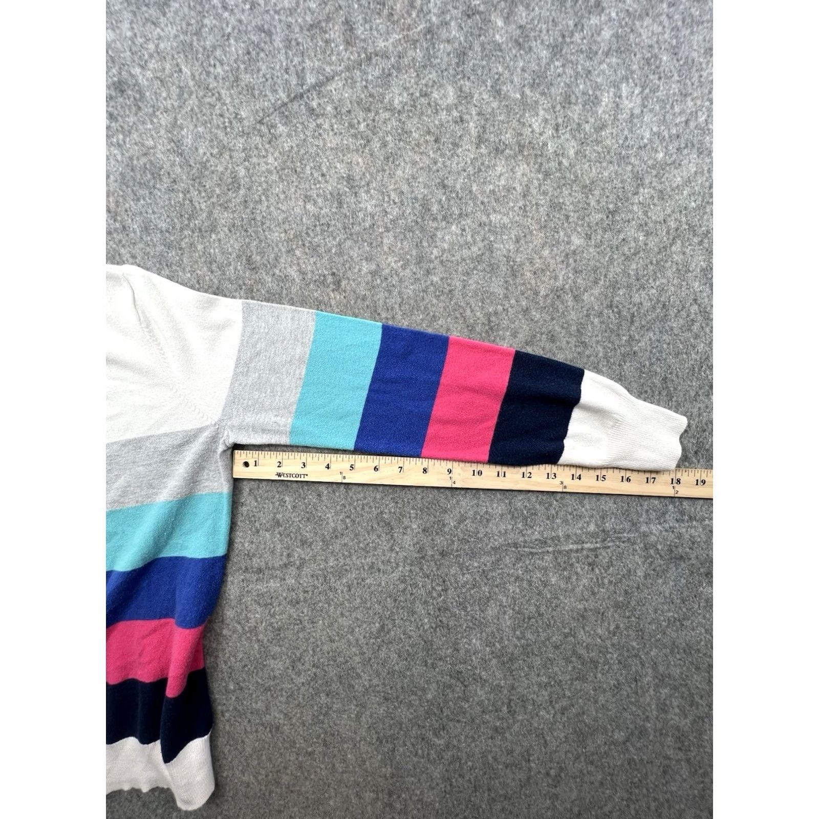 Liz Claiborne Liz Claiborne Multicolor Striped Long Sleeve Pullover Sweater | Size M | Womens Pullover Knit Sweater Size M / US 6-8 / IT 42-44 - 4 Thumbnail