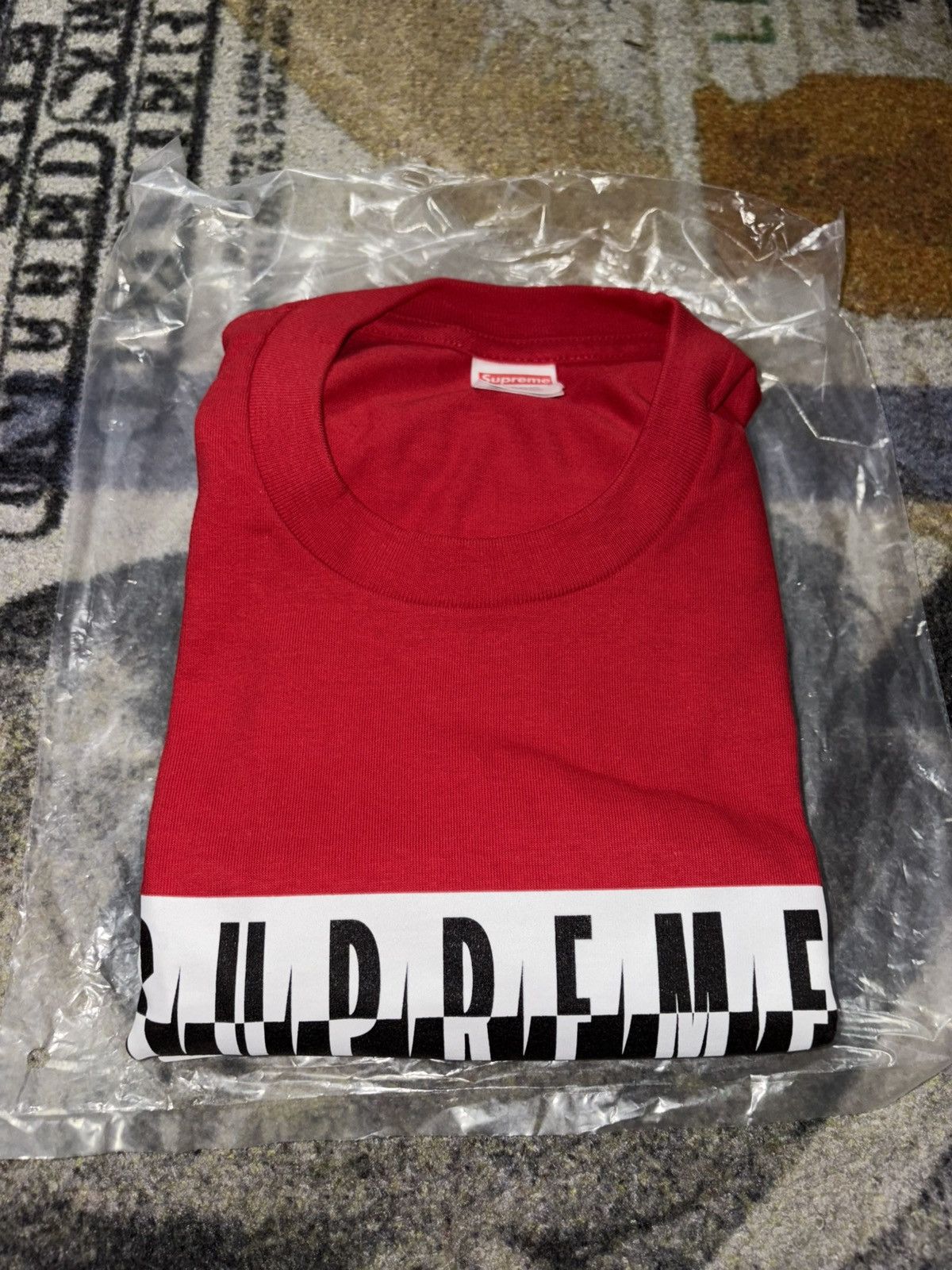 Supreme Split Logo Tee Red