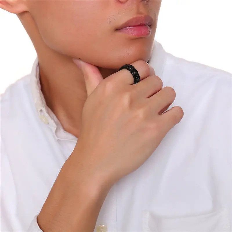 Jewelry Cuban Link Chain Ring ( size 7 to 12 ) Size ONE SIZE - 3 Thumbnail