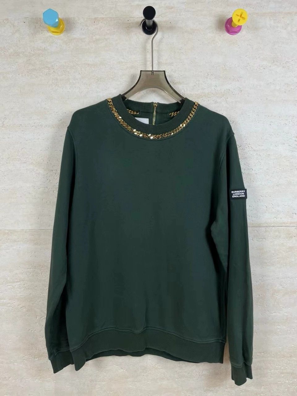 Burberry Burberry Green Cuban Chain Sweatshirt L Size US L / EU 52-54 / 3 - 1 Thumbnail