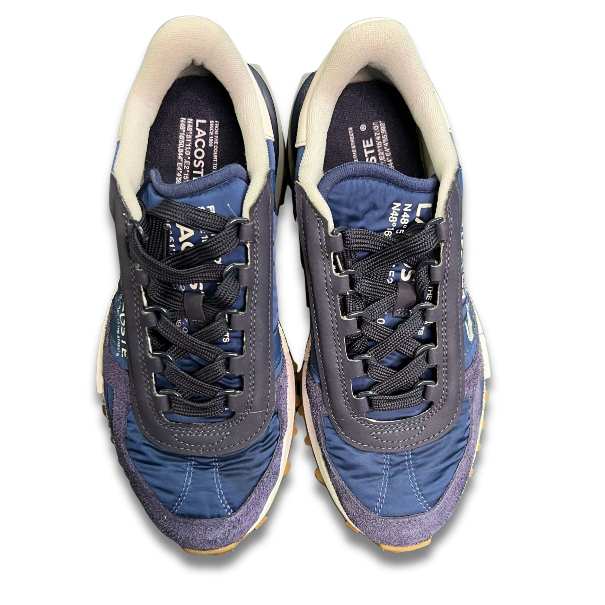 Lacoste LACOSTE Mens Elite Active Textile Sneakers Size 7.5 Blue & W Size US 7.5 / IT 37.5 - 2 Thumbnail