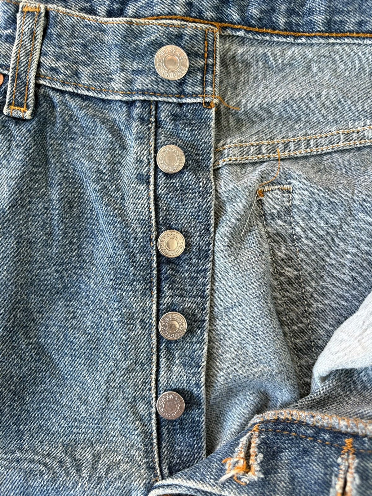 Levi's Vintage 90s Levis 501 Mud Wash Distressed Loose Jeans Size US 32 / EU 48 - 5 Thumbnail