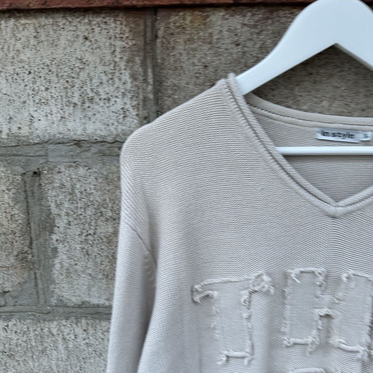 If Six Was Nine Vintage Japan Crazy V Neck Knit Sweater The One 11 Y2K 00s Size US L / EU 52-54 / 3 - 5 Thumbnail