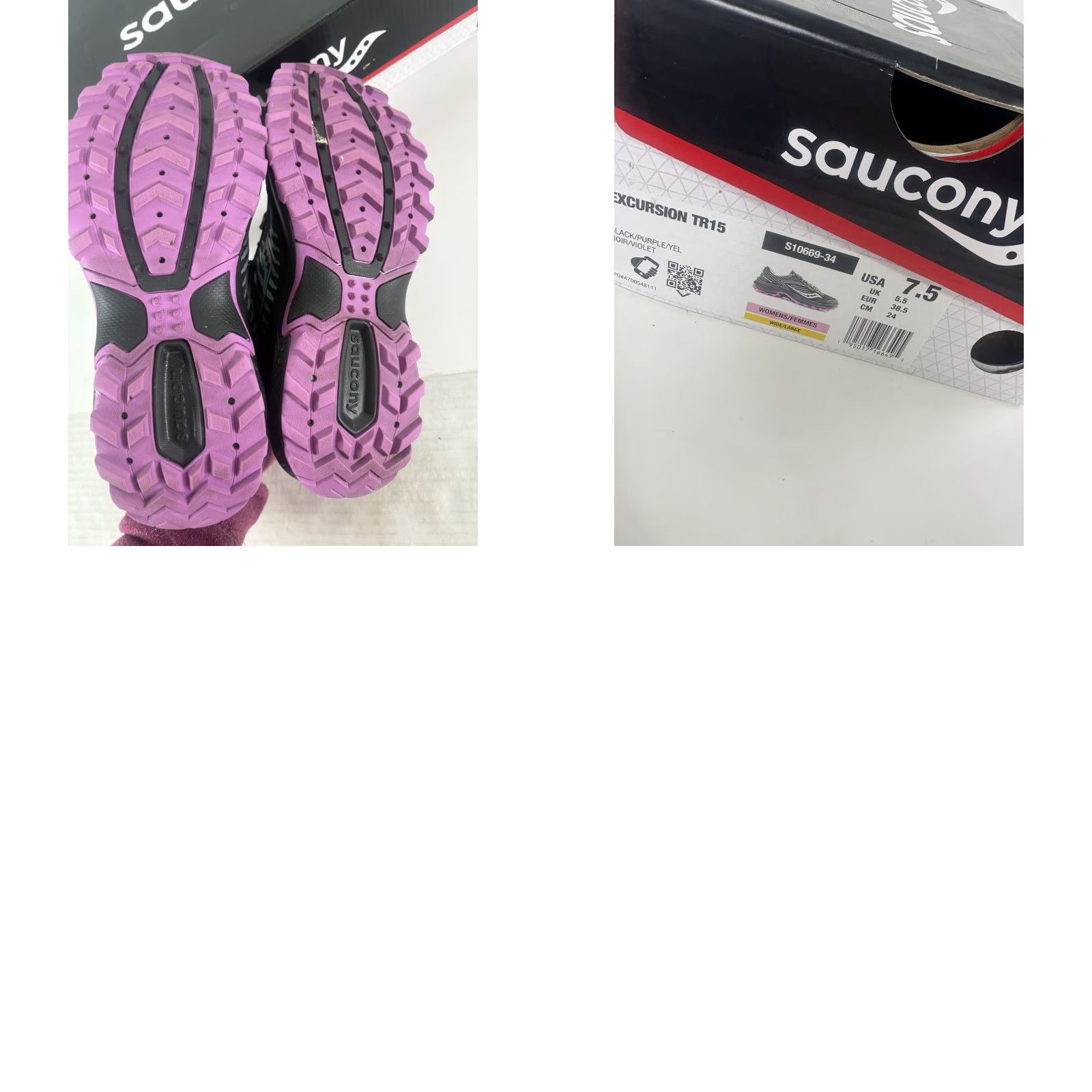 Saucony Saucony Excursion Sneakers - Black/Purple - Womens 7.5W - Lace Up - Athletic Low Top Geometric Logo Size US 7.5 / IT 37.5 - 8 Thumbnail