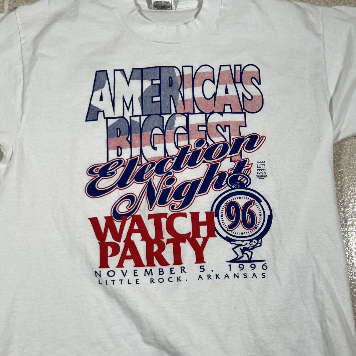 Fruit Of The Loom Vtg 1996 American Biggest Election Night Watch Party Tshirt Size US L / EU 52-54 / 3 - 2 Thumbnail