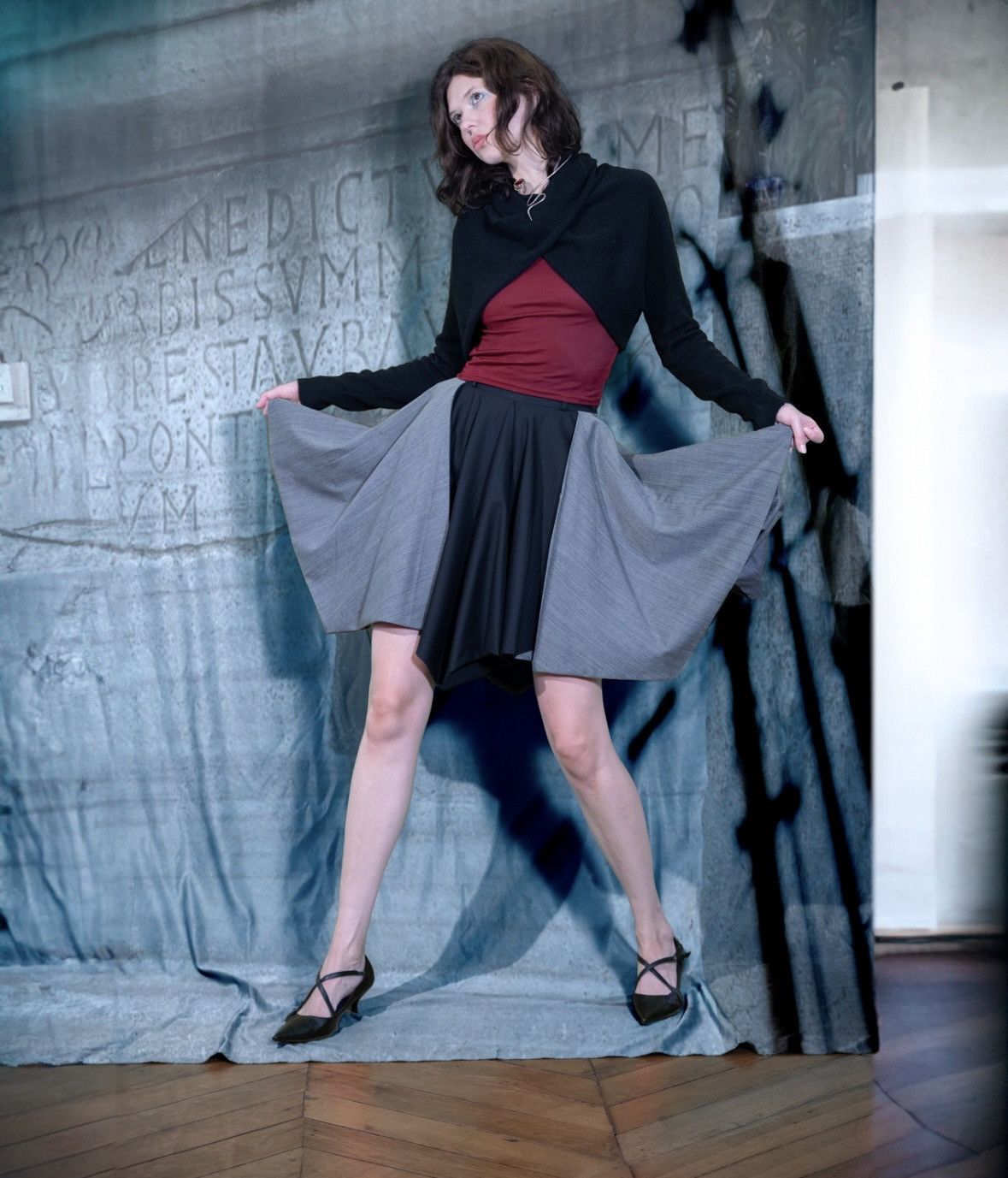 Issey miyake schoolgirl skirt