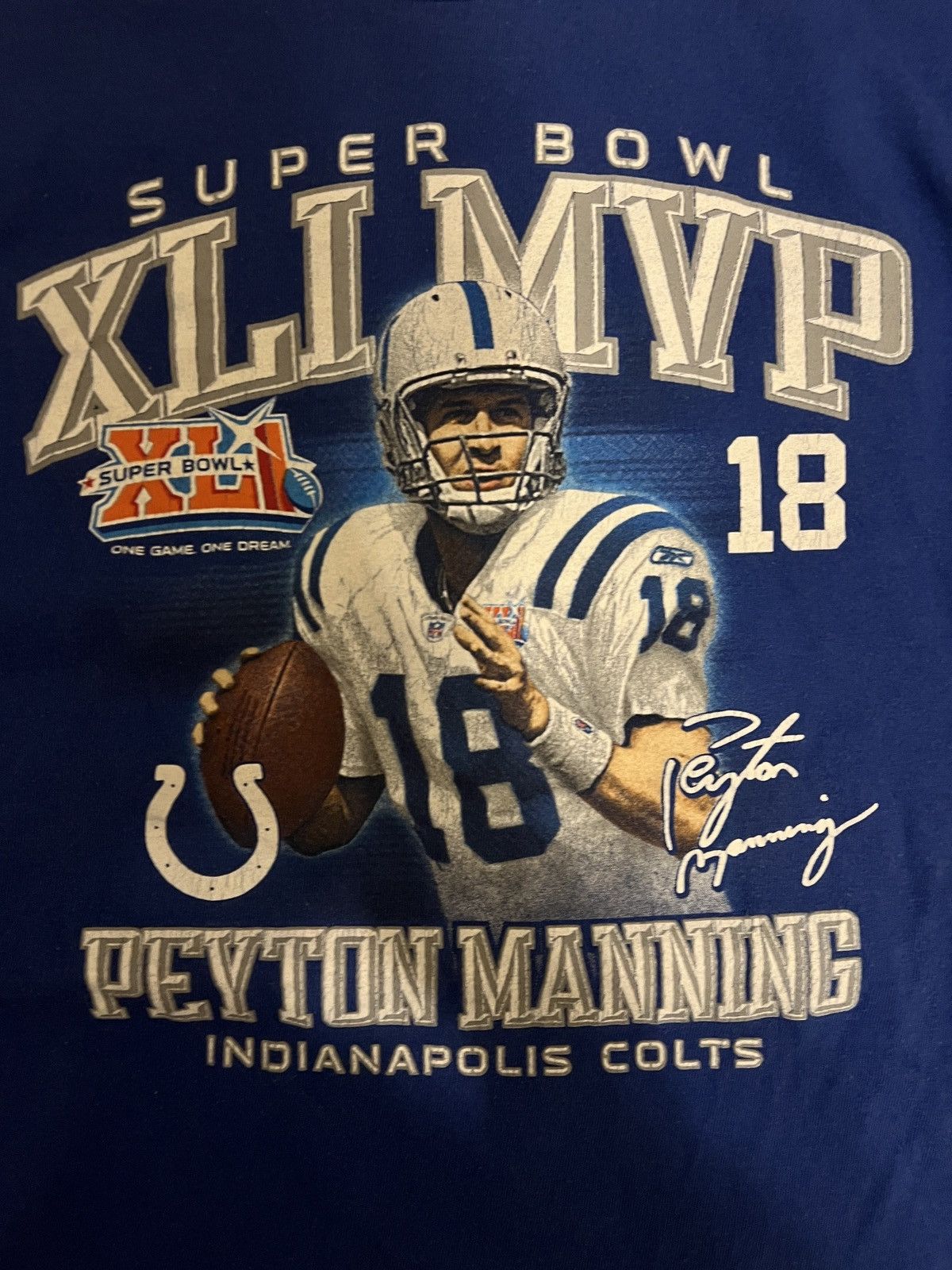 Reebok S Vintage NFL Reebok Peyton Manning Super Bowl Tee Size US S / EU 44-46 / 1 - 2 Thumbnail
