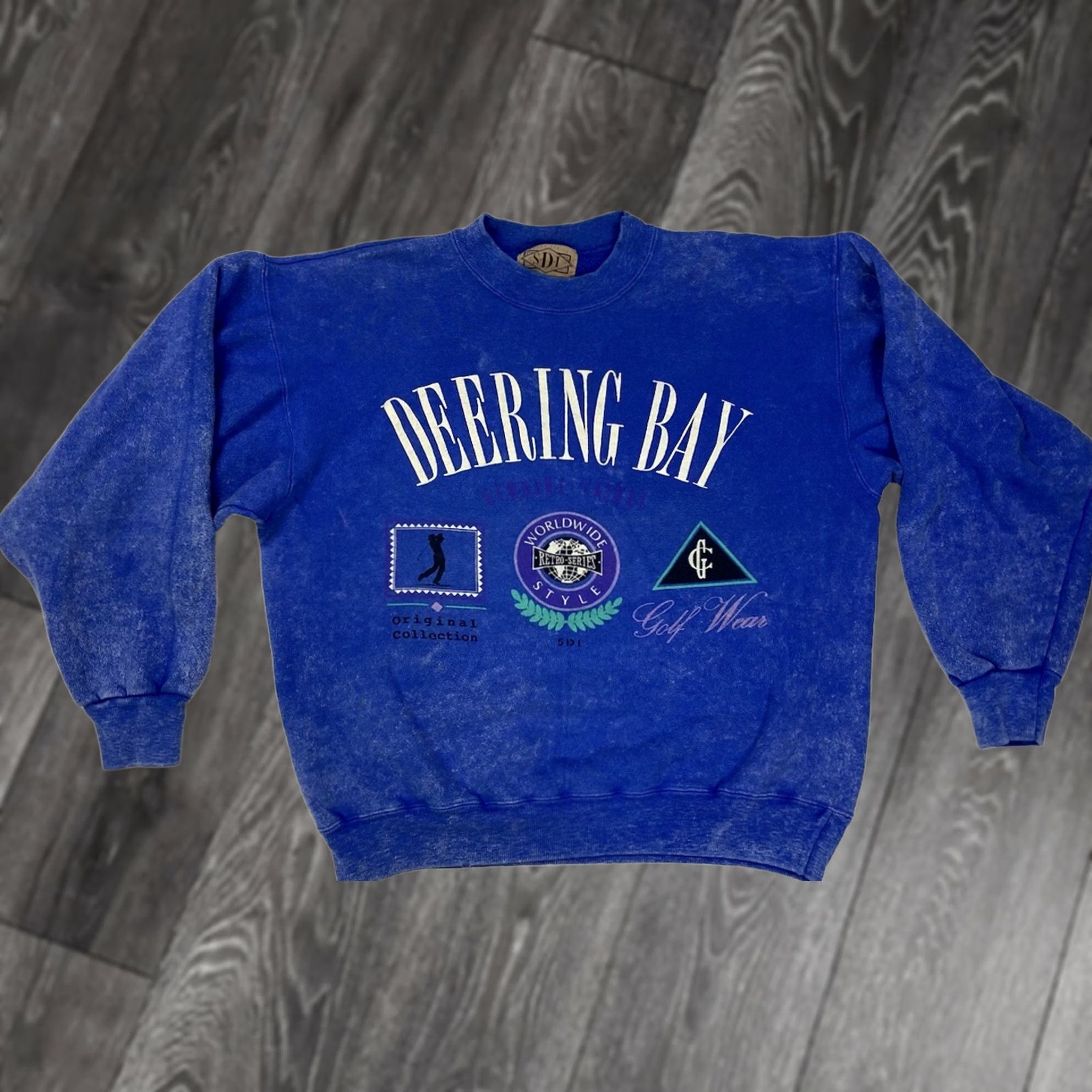 Etro VINTAGE SDI Deering Bay Sweatshirt Women Large Crewneck Pullover Blue Cotton Fleece Logo All Seasons Graphic Print 90s Style Ladies Medium? Size L / US 10 / IT 46 - 1 Thumbnail
