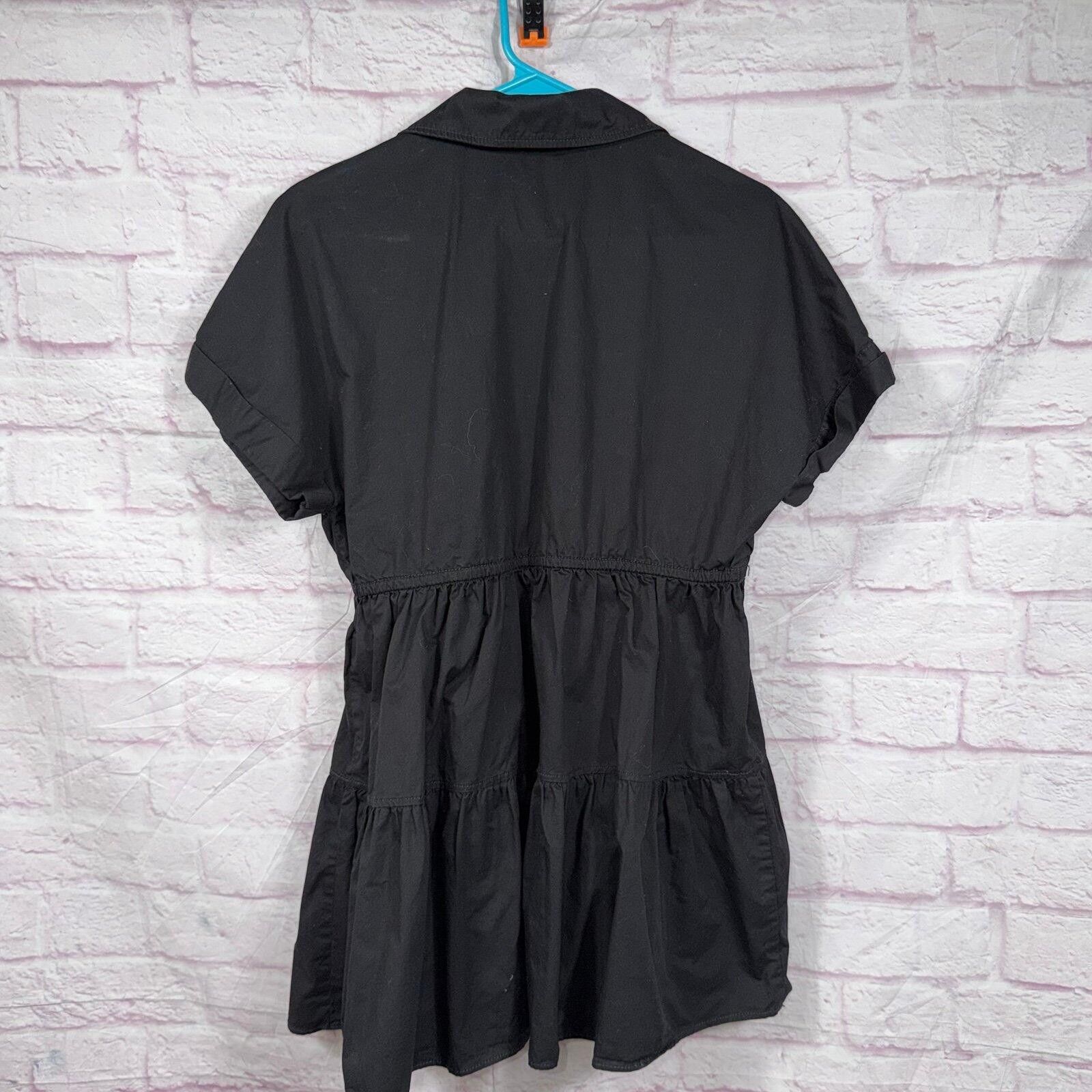 Zara Zara Black Tiered Mini Shirt Dress Womens XS Short Sleeve Size XS / US 0-2 / IT 36-38 - 9 Thumbnail