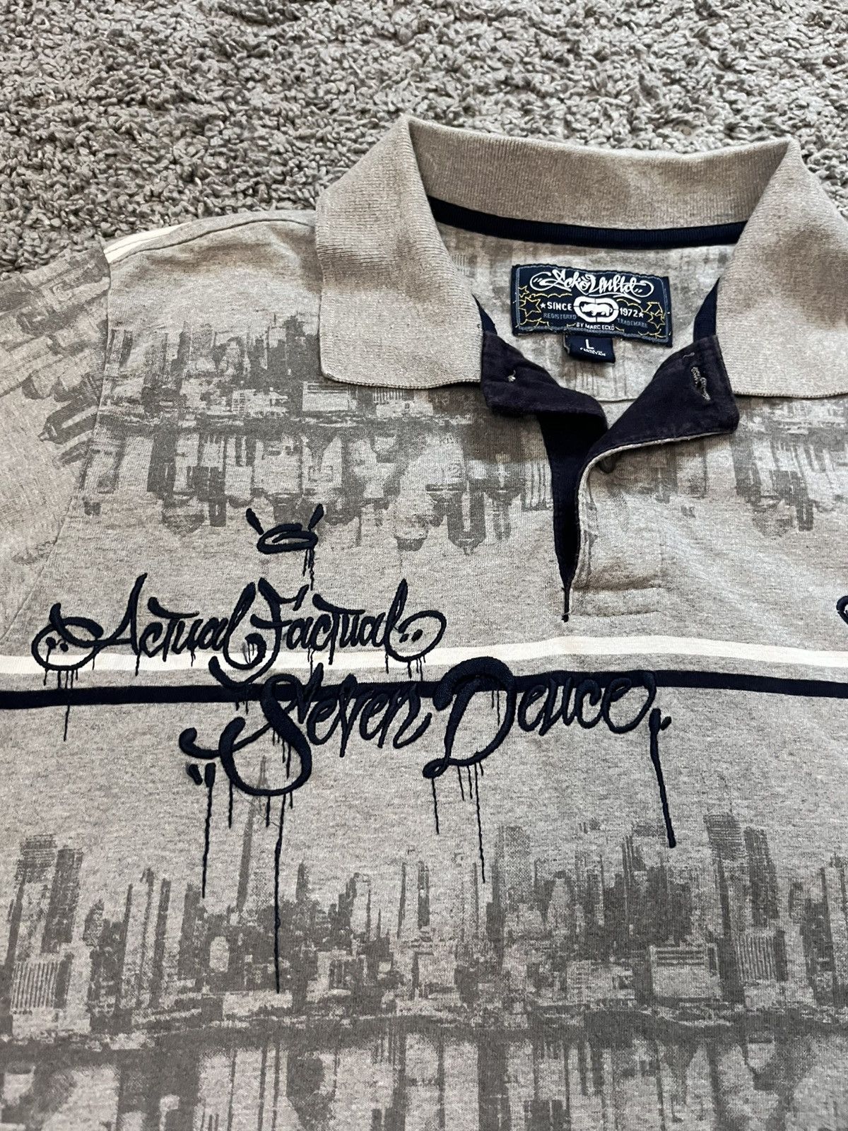 Ecko Unltd. Vintage Ed hardy affliction style Ecko Unltd Polo T-shirt Size US L / EU 52-54 / 3 - 3 Thumbnail