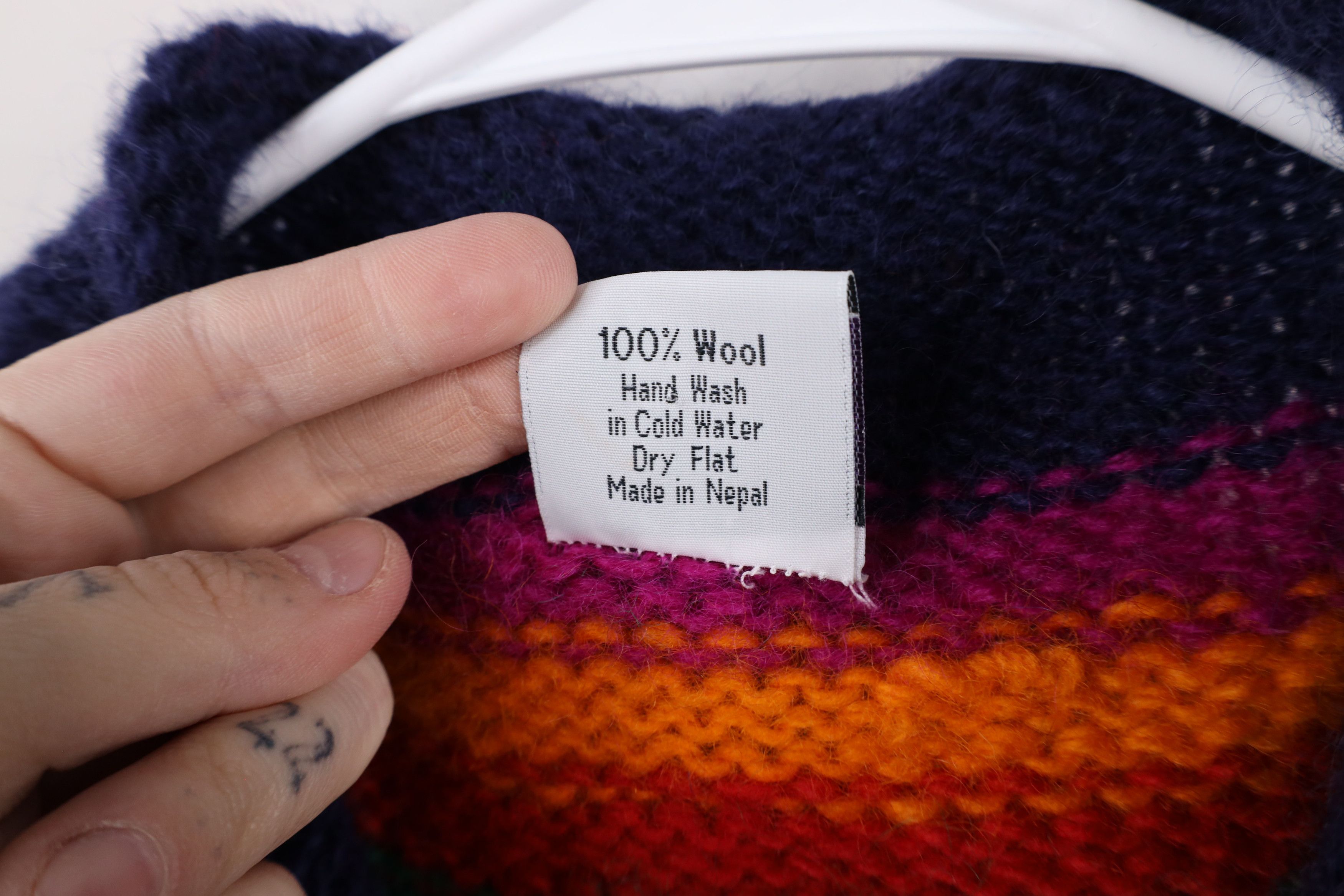 Vintage Vintage 90s Streetwear Rainbow Wool Marled Knit Sweater Size XXL / US 16-18 / IT 52-54 - 5 Thumbnail