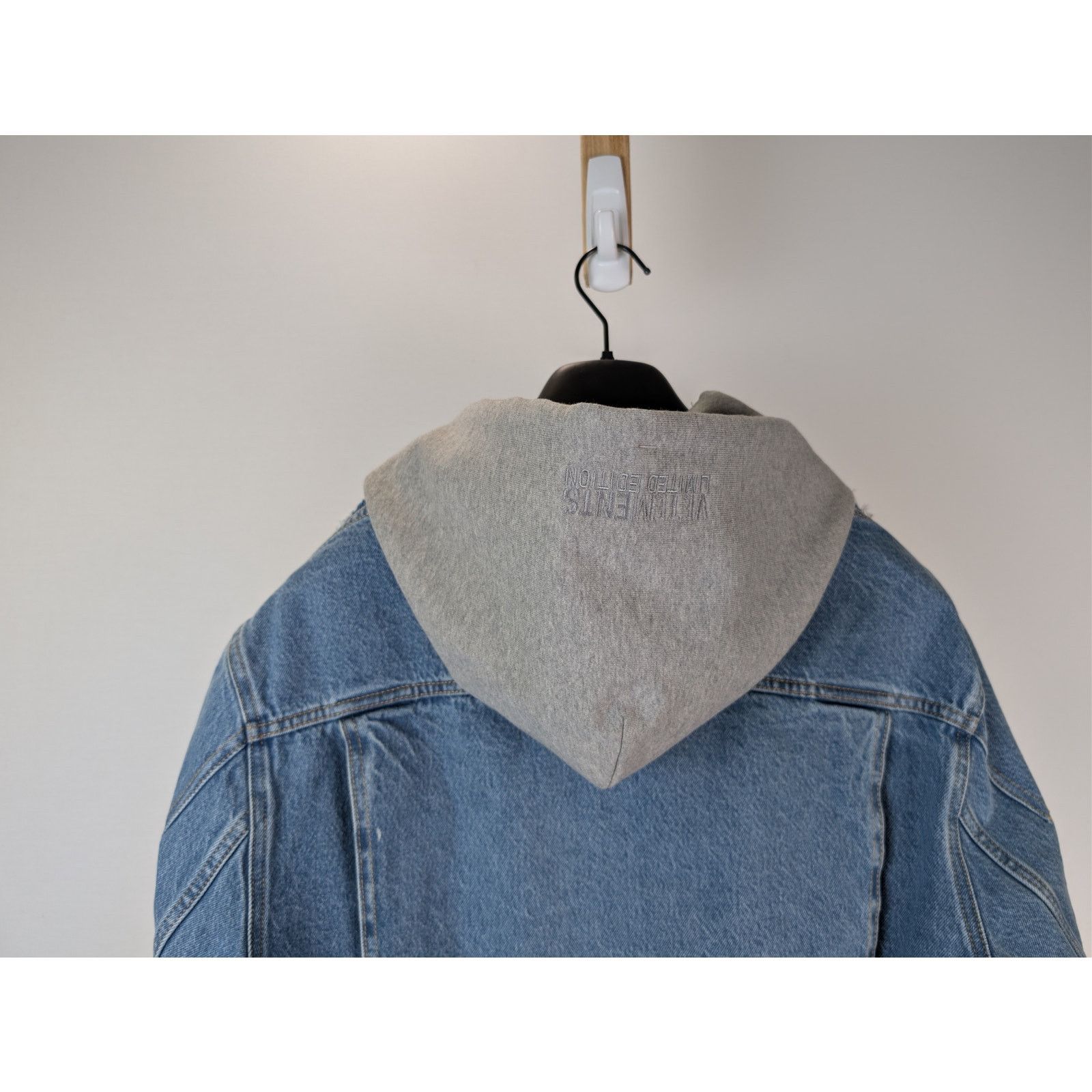 Vetements o1rshd1 Deconstructed Hooded Denim Jacket in Denim Mid Blue Size US M / EU 48-50 / 2 - 12 Thumbnail
