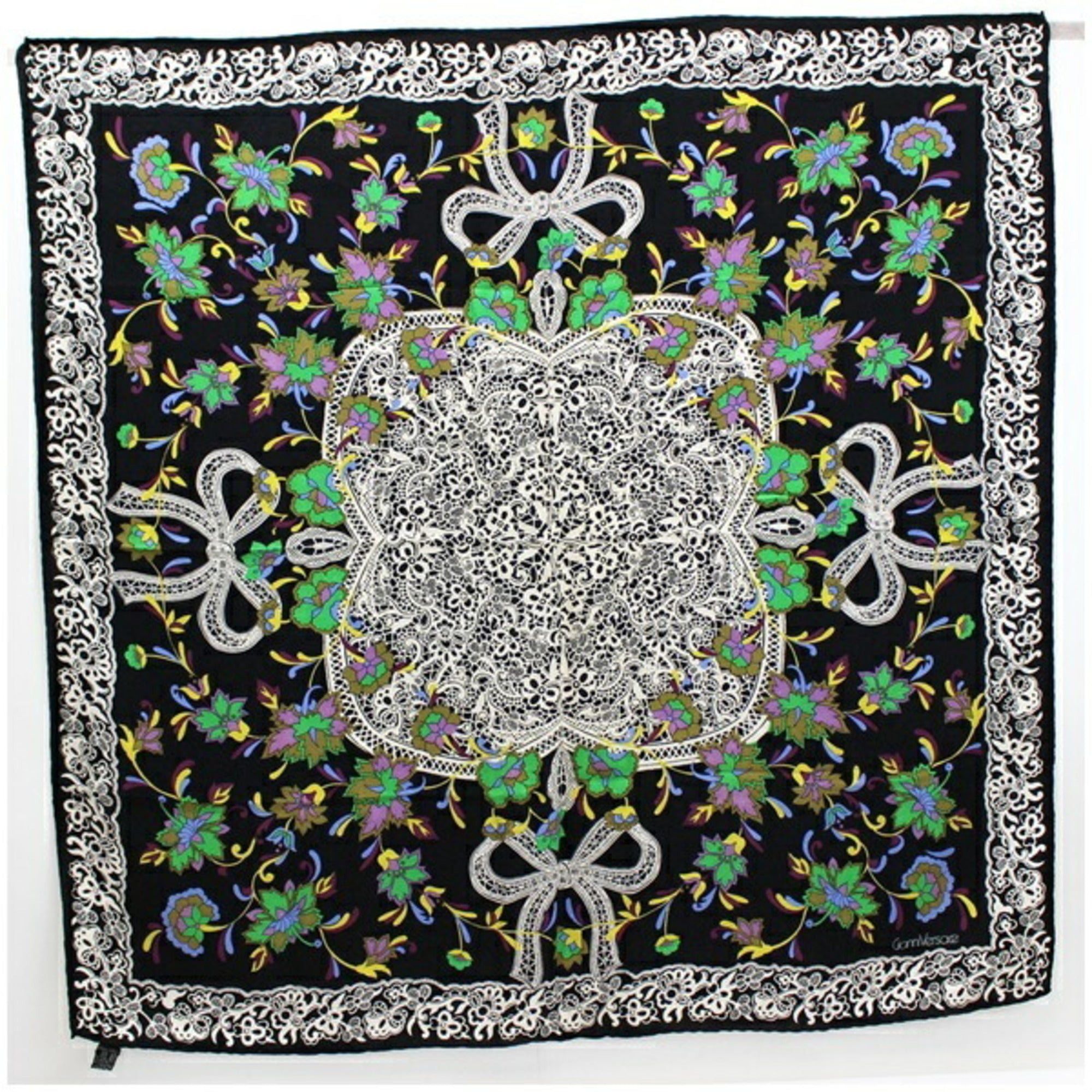 image of Versacegianni Silk Scarf Muffler Black X Multicolor Versarce Women's