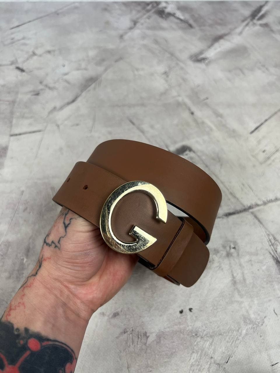 Gucci Gucci G logo leather belt vintage Size ONE SIZE - 1 Thumbnail