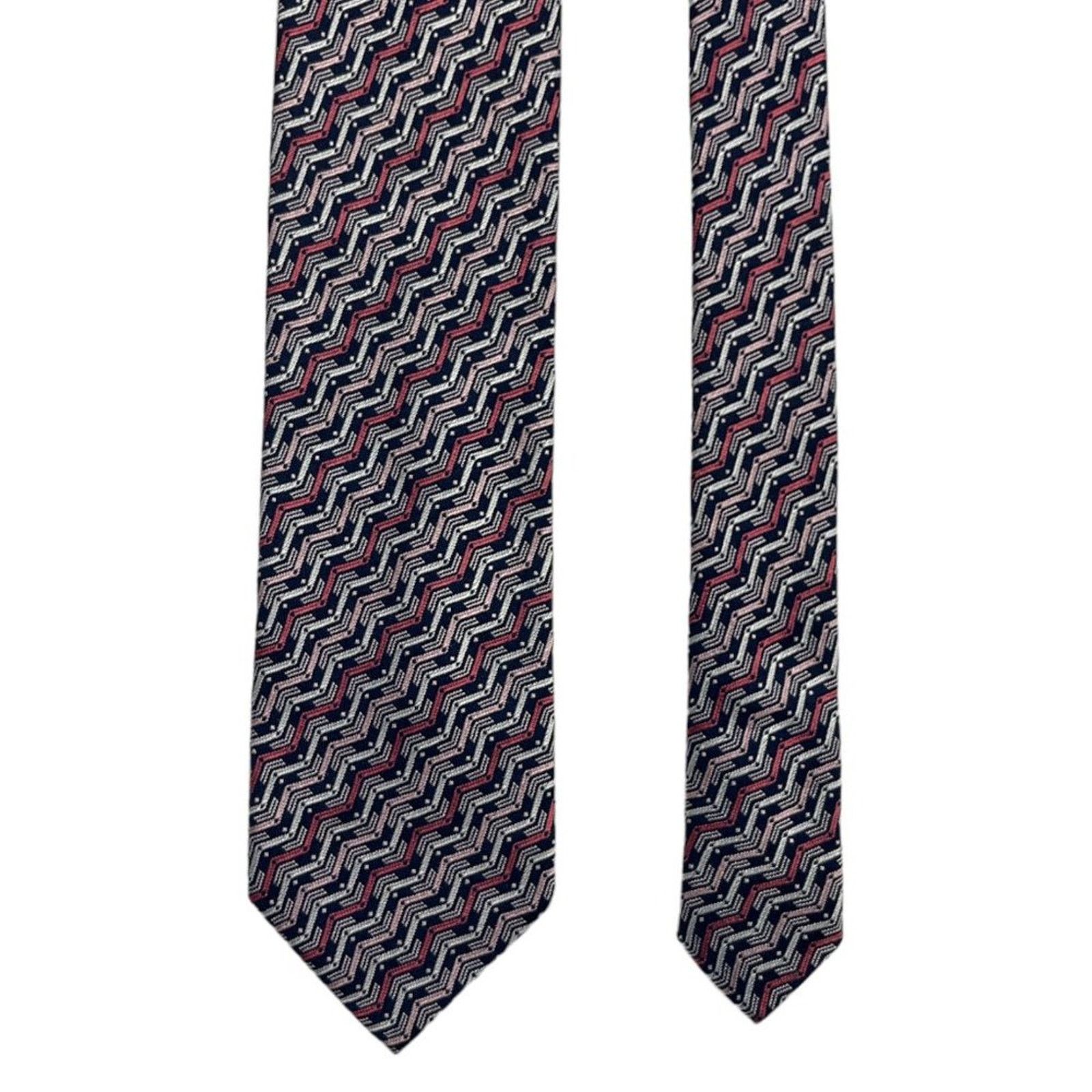 Missoni Missoni Men's 100% Silk Tie Diagonal Chevron Stripe Necktie Size ONE SIZE - 8 Thumbnail