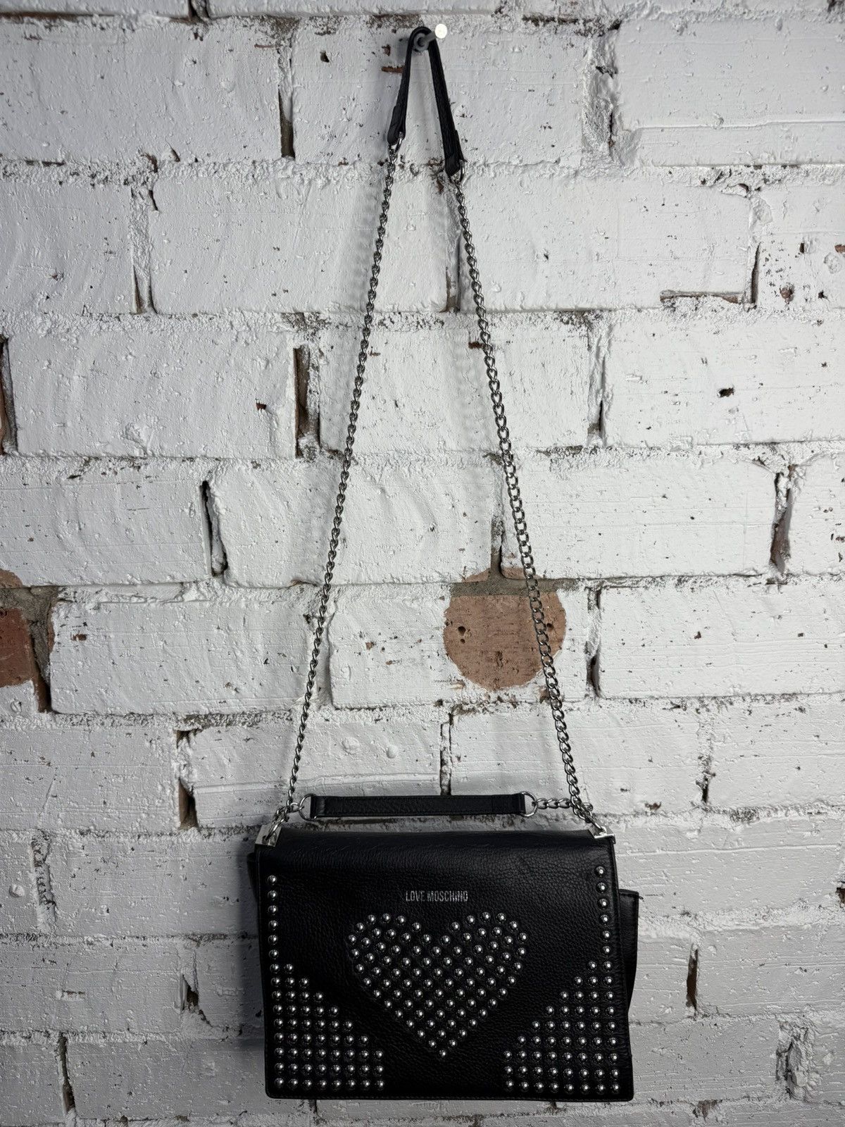 Moschino Love Moschino Leather Studded Heart Chain Strap bag Size ONE SIZE - 2 Thumbnail