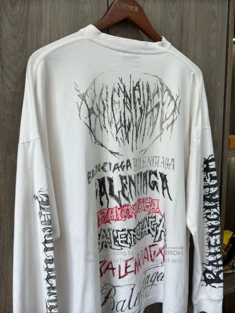 Balenciaga Balenciaga Graffiti Long Sleeve T-Shirt. Size US XS / EU 42 / 0 - 8 Thumbnail