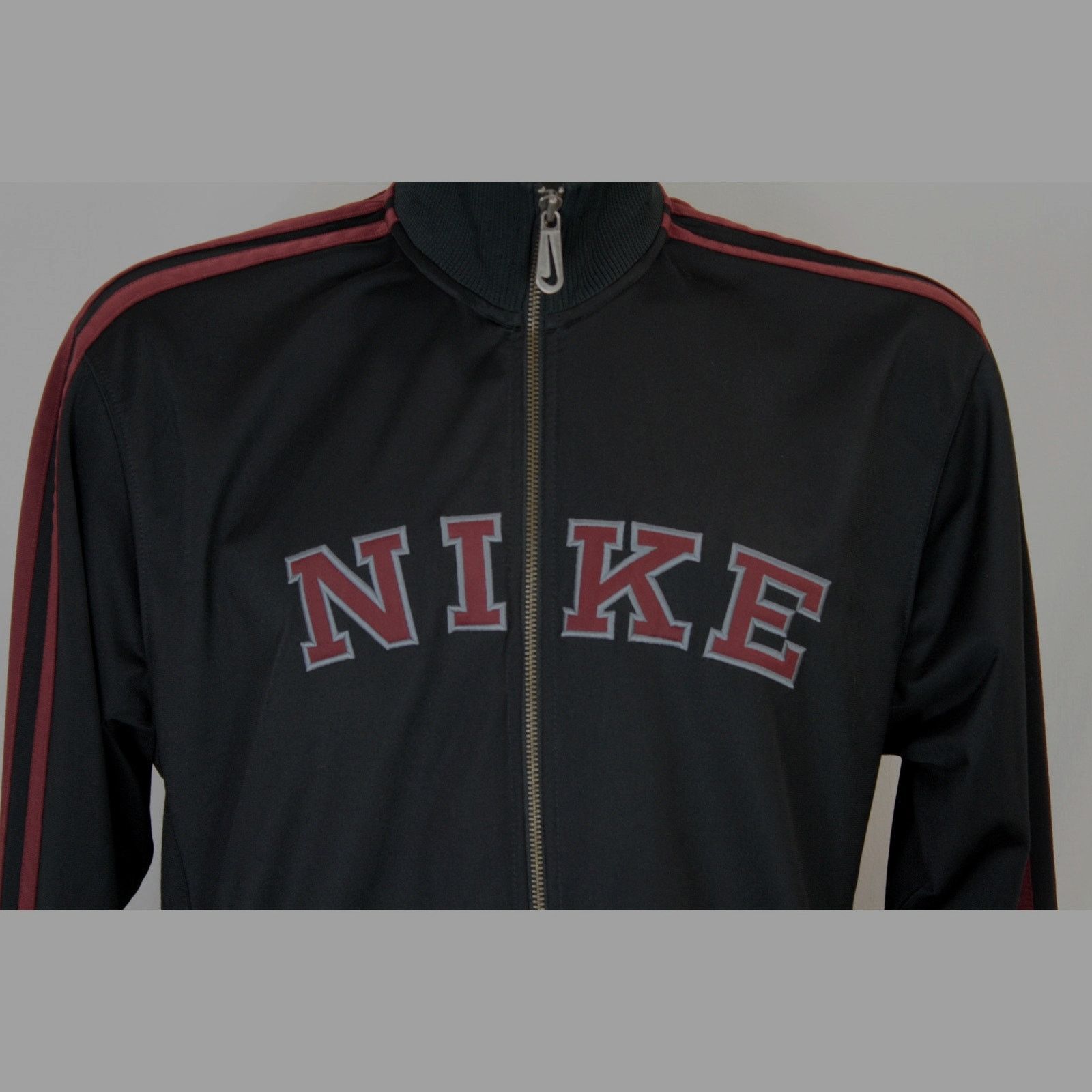 Nike × Vintage Vintage Y2K Nike Varsity Spell Out Black Track Jacket Size US L / EU 52-54 / 3 - 2 Thumbnail