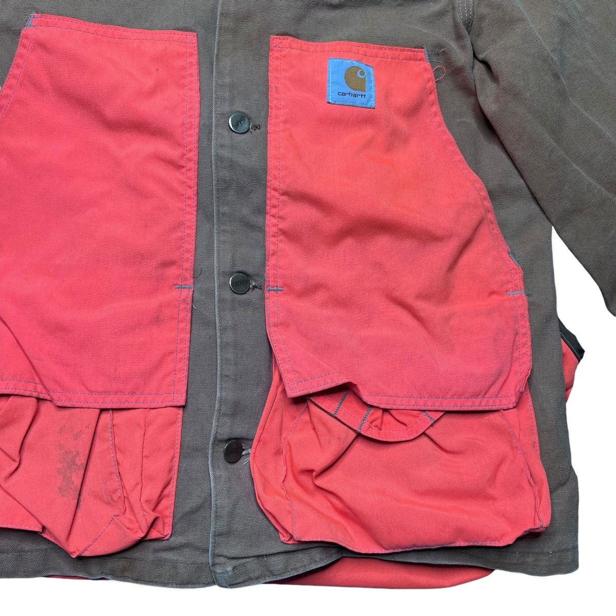 Carhartt × Vintage Vintage 1990s Carhartt Orange Duck Hunting Chore Jacket Size US M / EU 48-50 / 2 - 7 Thumbnail
