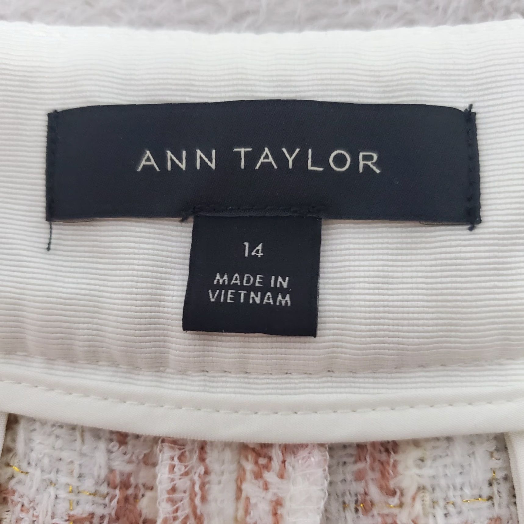 Ann Taylor Ann Taylor Shorts Women 14 Ivory Pink Tweed High Rise Side Zip Academia Preppy Size 36" / US 14 / IT 50 - 3 Thumbnail