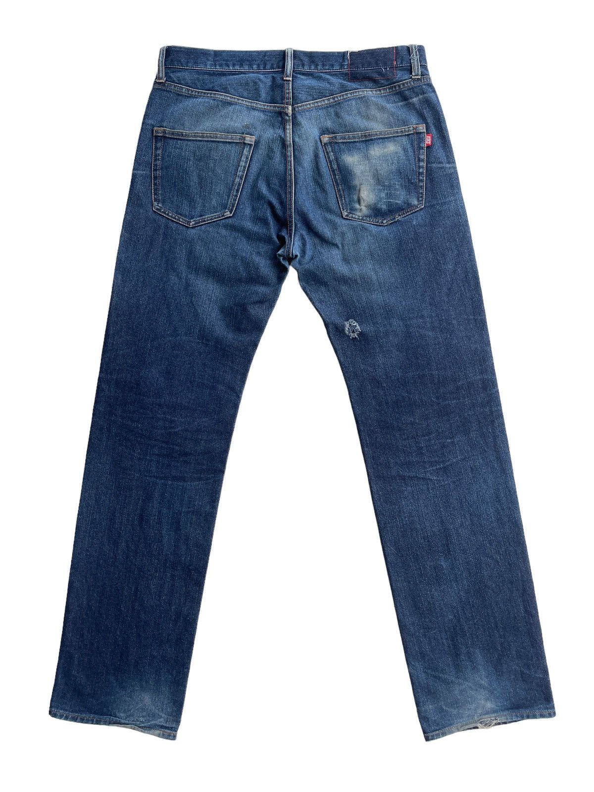 Japanese Brand KIKS TYO Tapered Straight Blue Denim Size US 34 / EU 50 - 2 Thumbnail
