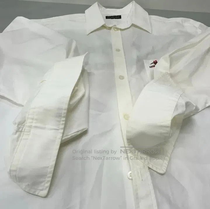 Balenciaga Balenciaga Logo Pattern White Long Sleeve Shirt. Size US M / EU 48-50 / 2 - 7 Thumbnail