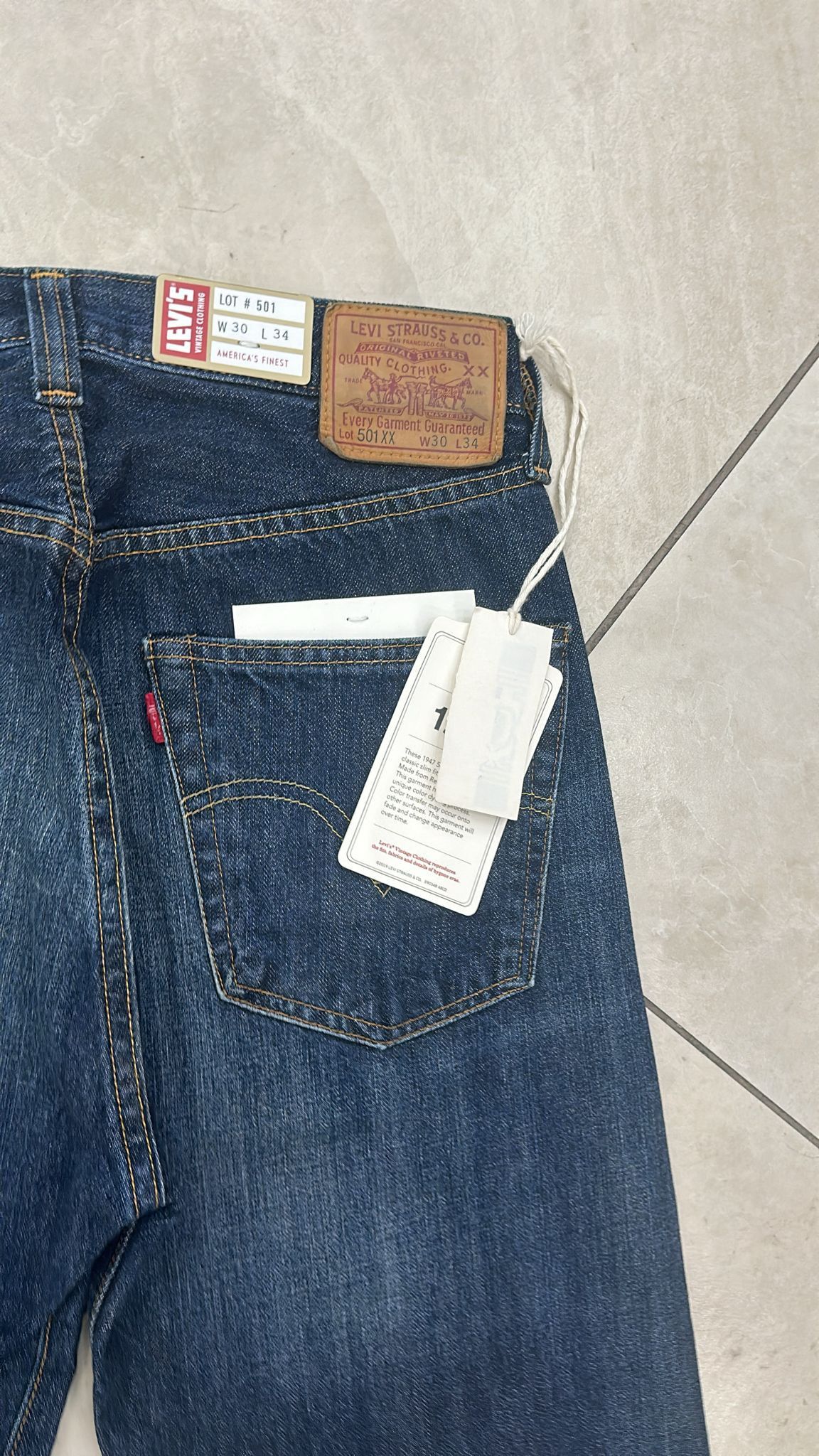 Levi's Vintage Clothing LVC Levi's Vintage Clothing 1947 501XX BigE Selvedge Jeans Size US 30 / EU 46 - 5 Thumbnail