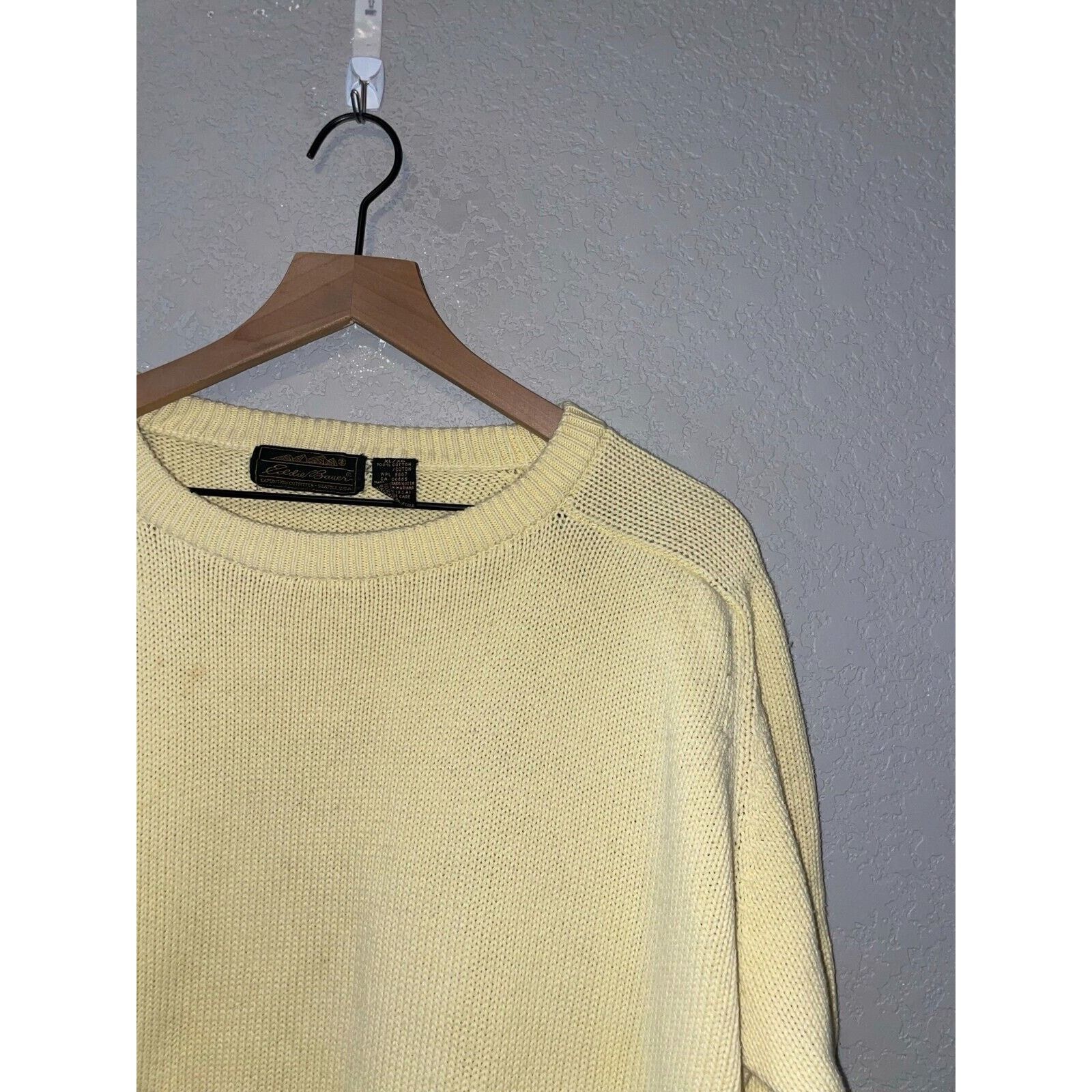 Eddie Bauer Y2K Eddie Bauer 100% Cotton USA Made Yellow Sweater 2000s XL Size XL / US 12-14 / IT 48-50 - 3 Thumbnail