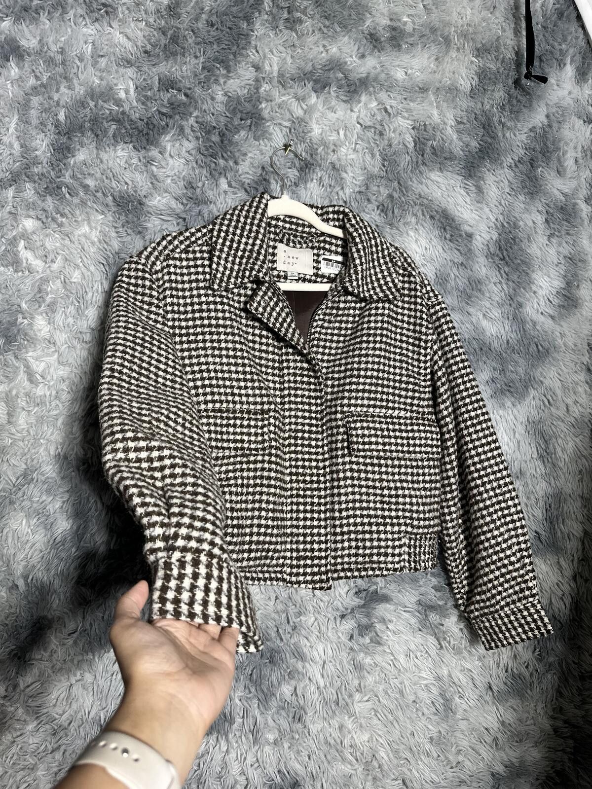 Other A new day White Houndstooth Cropped Jacket Size XS / US 0-2 / IT 36-38 - 3 Thumbnail