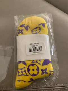 Imran Potato - Yellow/Purple 'LV' Logo Knit Socks – eluXive