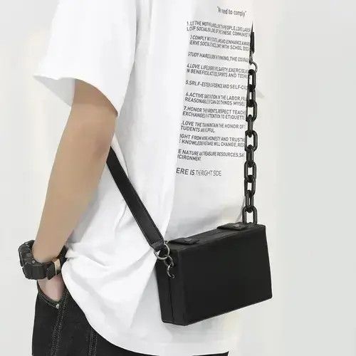 Free Style Mini Box Bag in Black, Men's