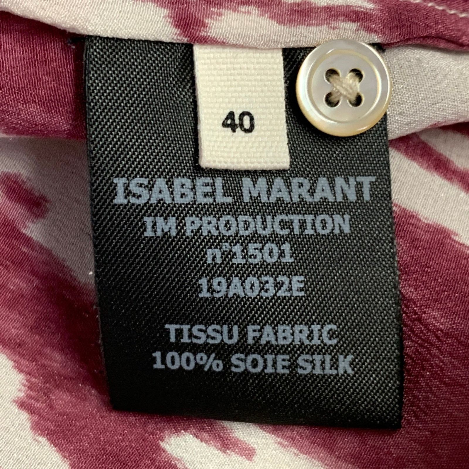 Isabel Marant Size M Yoshi White Raspberry Silk Animal Print Ruffle Blouse Size M / US 6-8 / IT 42-44 - 5 Thumbnail
