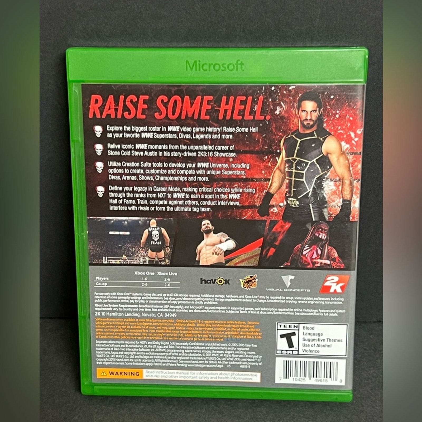 Microsoft WWE 2K16 (Xbox One, 2015) Complete Size ONE SIZE - 2 Thumbnail