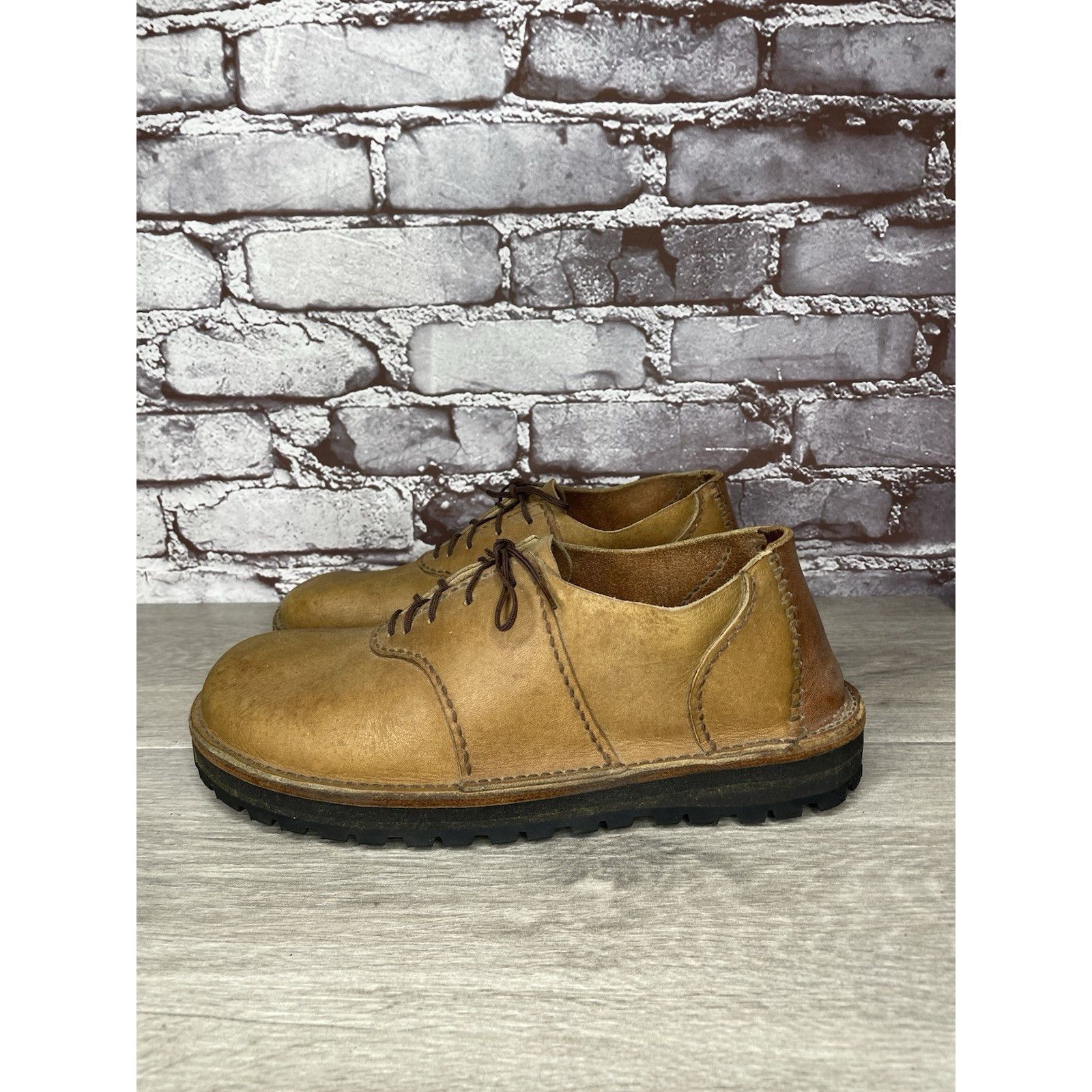 Vibram JF Vibram Brown Leather Casual Lace Up Oxfords Shoes Women S Size US 8.5 / IT 38.5 - 3 Thumbnail