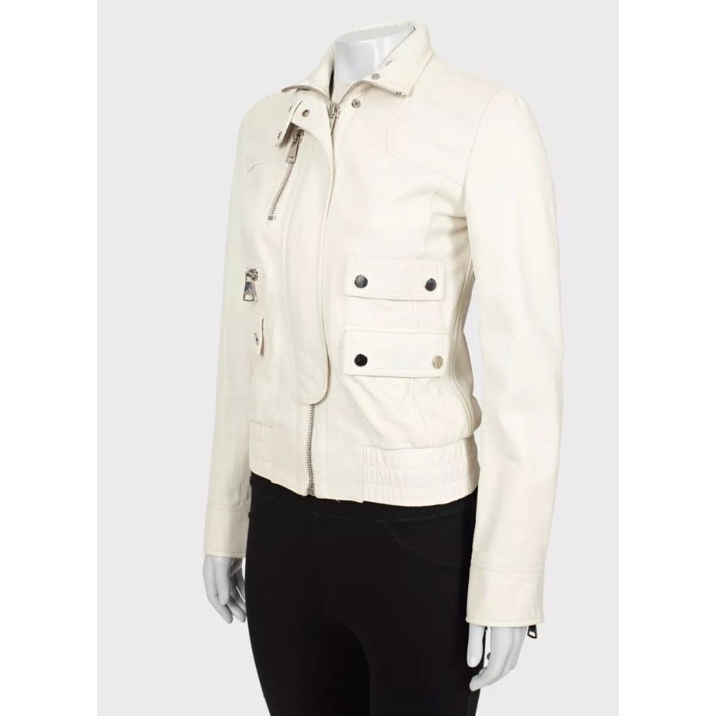 Dolce & Gabbana Dolce & Gabbana White Leather Jacket IT 40 / S Size S / US 4 / IT 40 - 2 Thumbnail