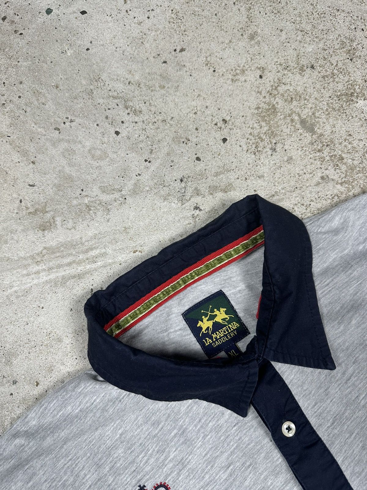 La Martina Vintage Y2K La Martina Saddlery Grey Polo Tee 3 Size US XL / EU 56 / 4 - 4 Thumbnail