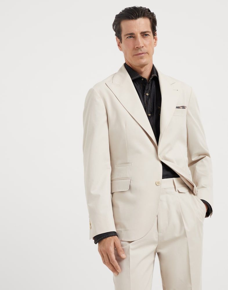 Brunello Cucinelli o1w1db10825 Suit-Type Jacket in Beige Size US S / EU 44-46 / 1 - 1 Thumbnail