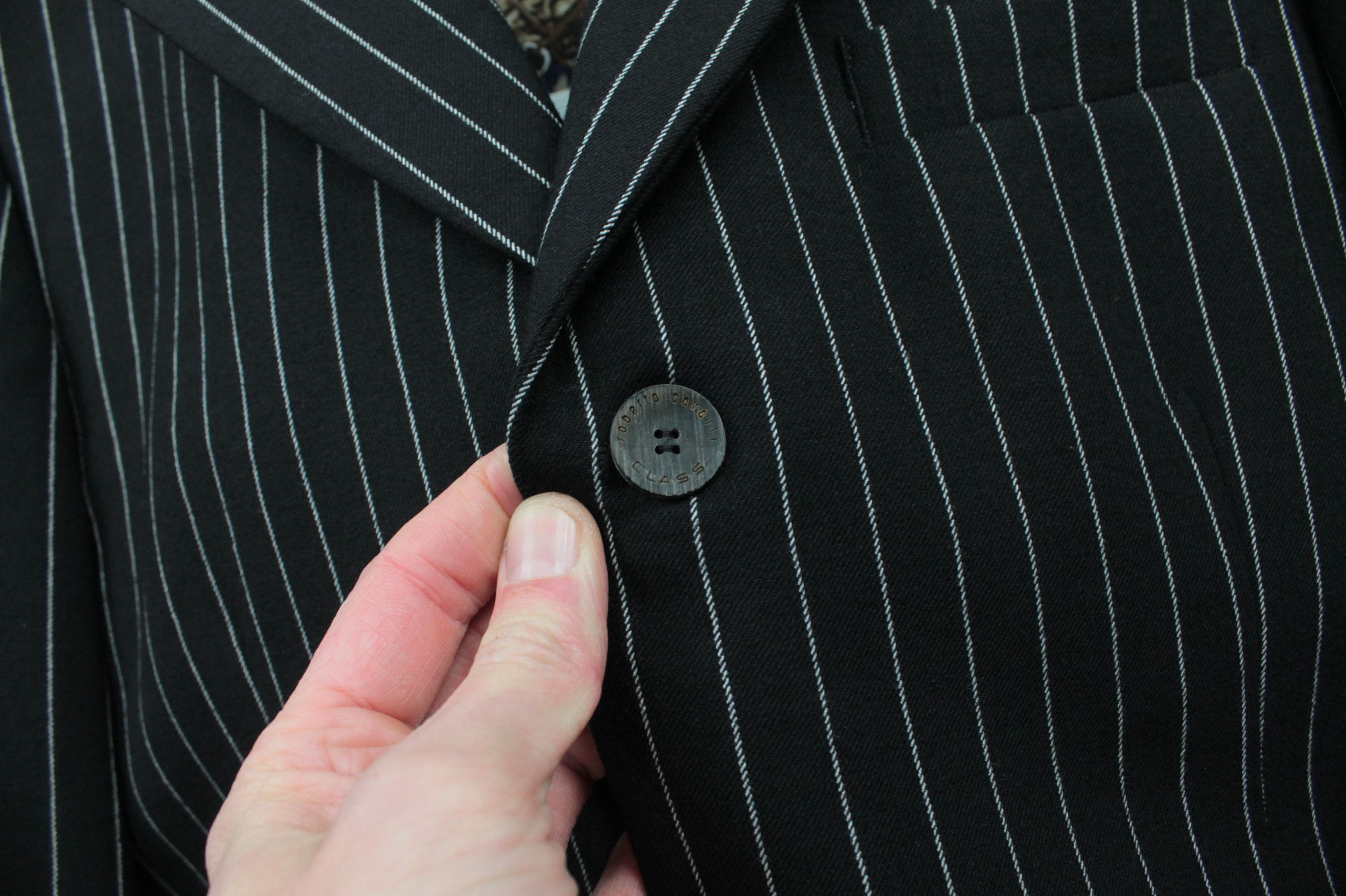 Roberto Cavalli Roberto Cavalli Class Black Striped Wool Formal Women's Suit Size XL / US 12-14 / IT 48-50 - 6 Thumbnail