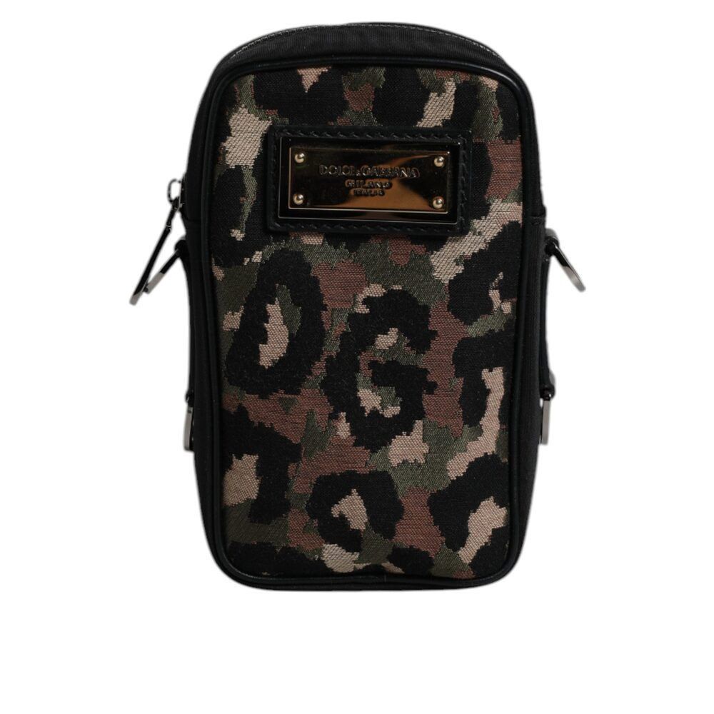 Dolce & Gabbana Dolce & Gabbana Multicolor Leopard Jacquard Logo Plaque Neck Size ONE SIZE - 1 Thumbnail