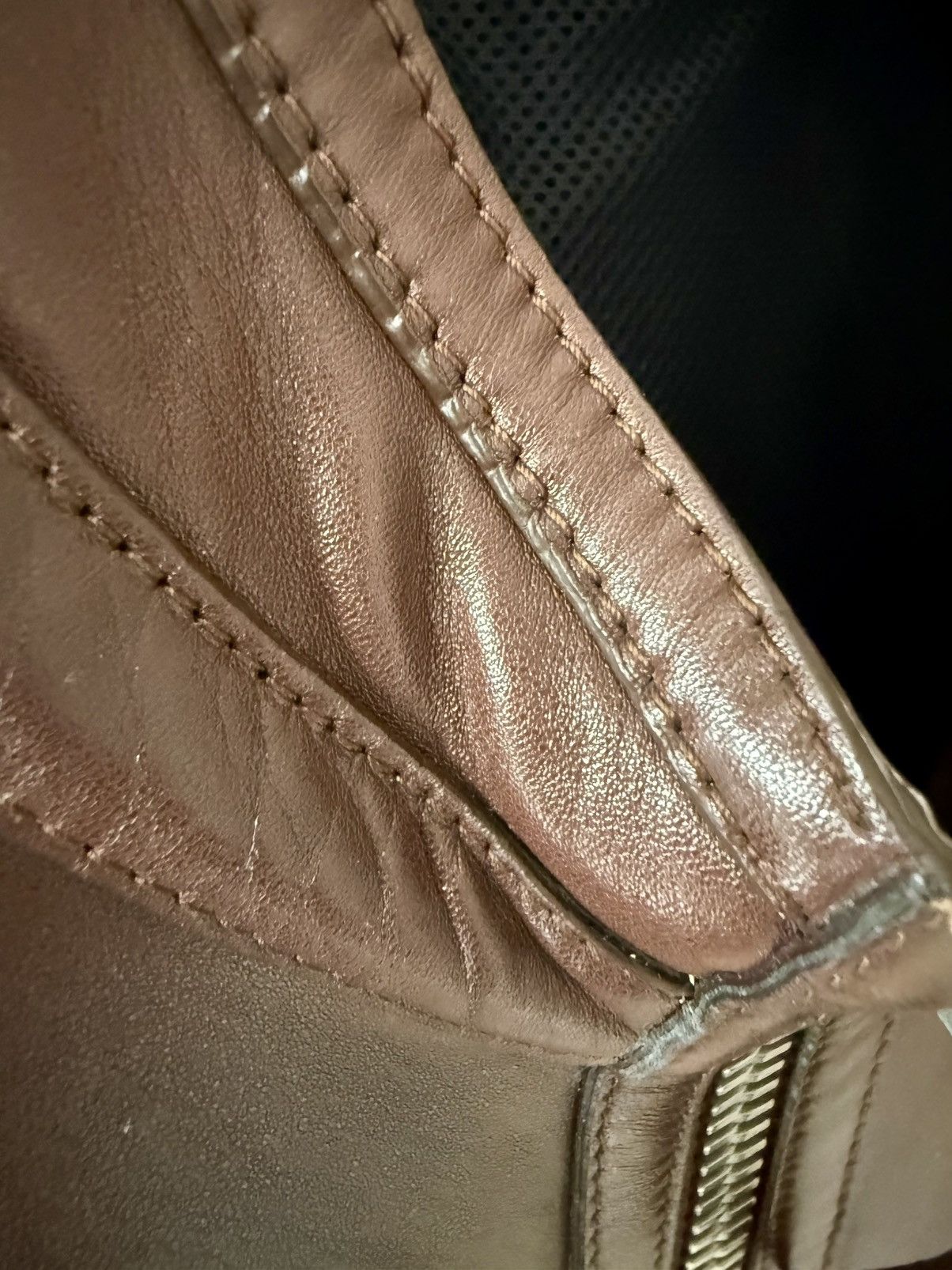 Tom Ford Tom Ford Plongé Leather Racer Jacket TFL717-BU401 Brown Size US XXL / EU 58 / 5 - 20 Thumbnail