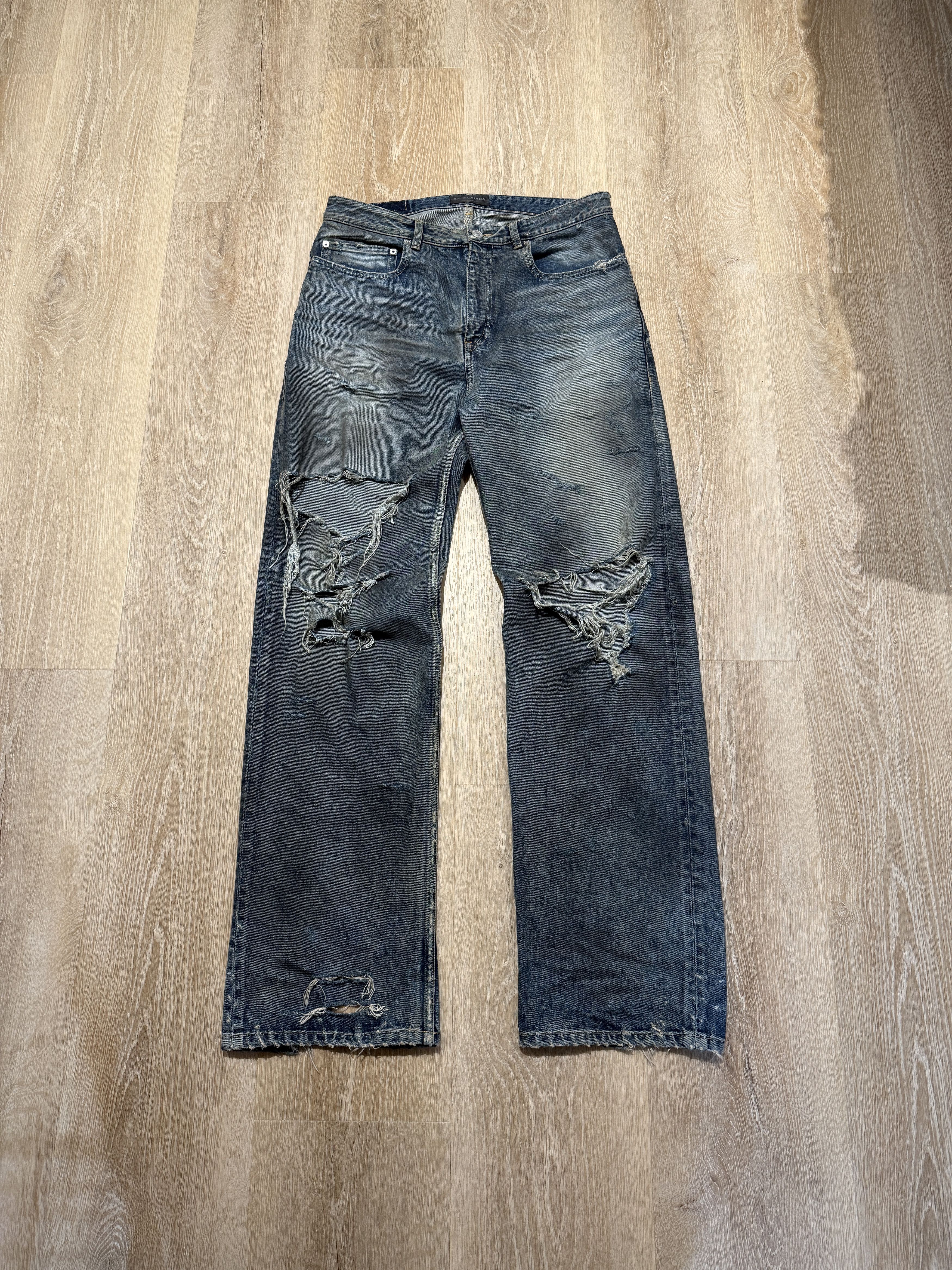 Balenciaga Balenciaga SS23 “Mud Show” Oil Spill Straight Cut Denim Size US 32 / EU 48 - 1 Thumbnail