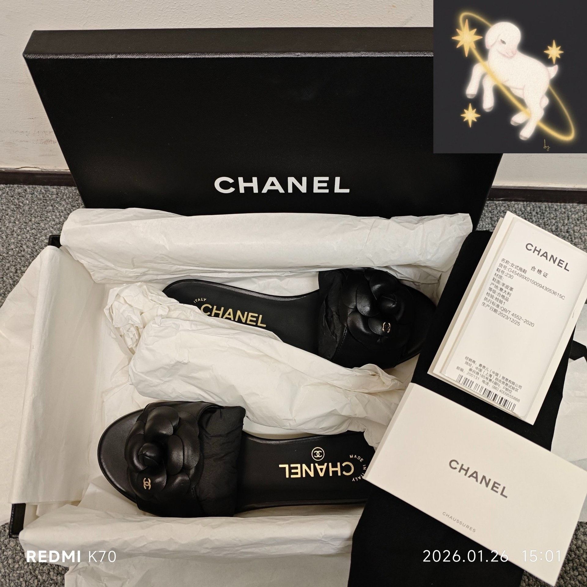 Chanel Chanel Leather Black Sandals 36 Women Size US 6 / IT 36 - 1 Thumbnail